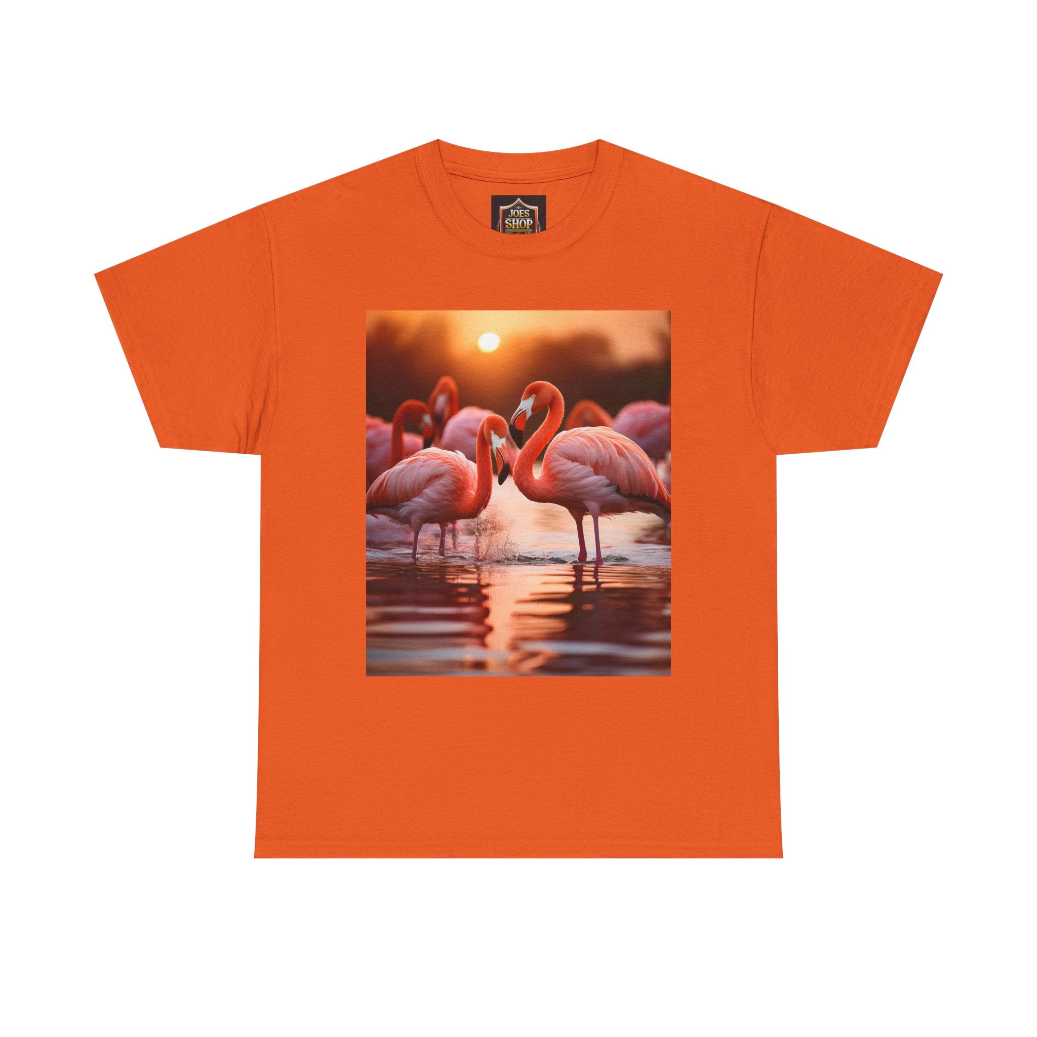 Flamingo Sunset T-Shirt — Tropical Flamingo Graphic Tee