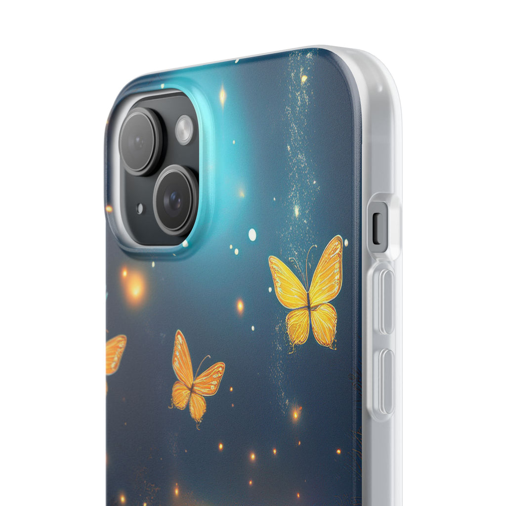 Butterfly Night Sky Phone Case – Glowing Firefly Fantasy for iPhone
