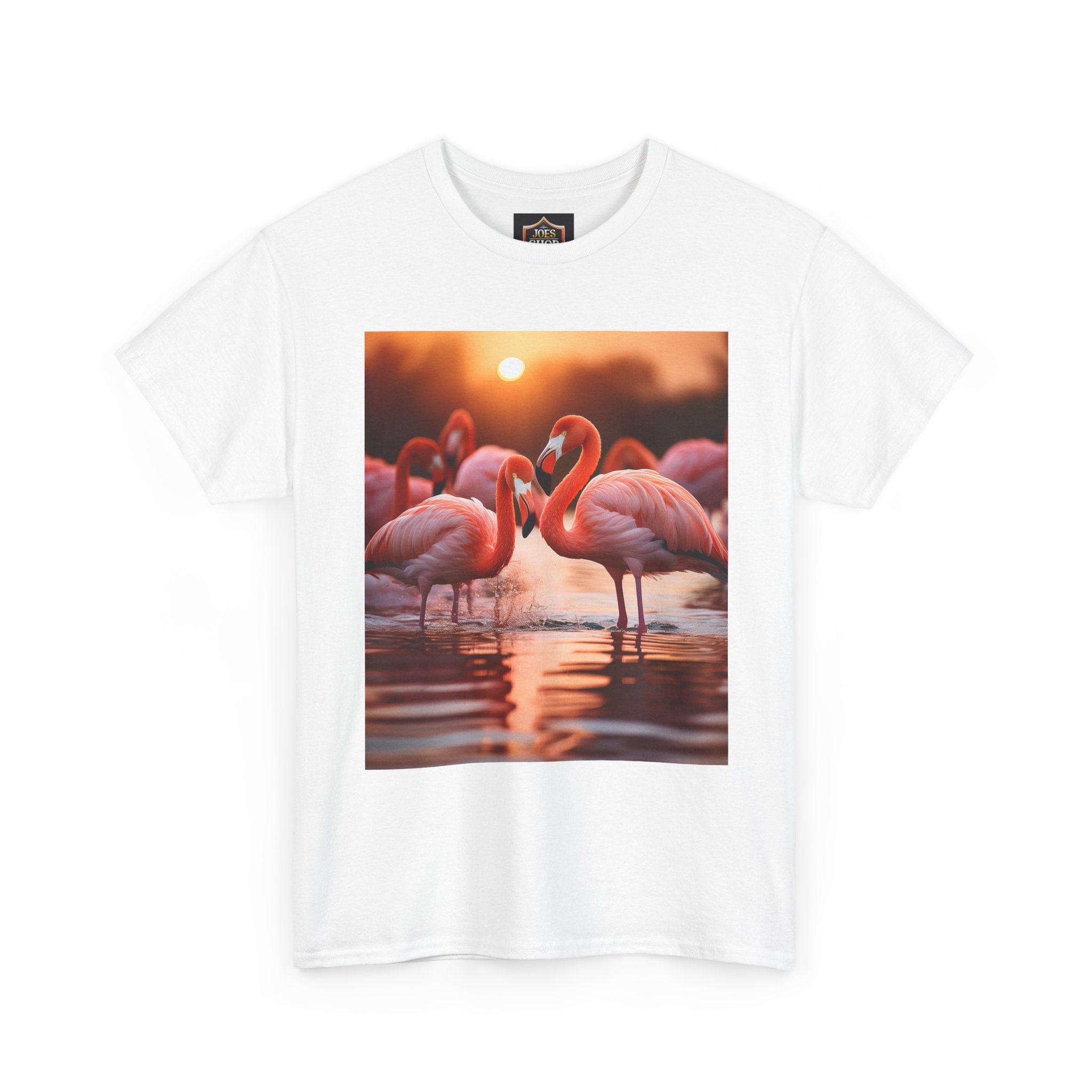 Flamingo Sunset T-Shirt — Tropical Flamingo Graphic Tee