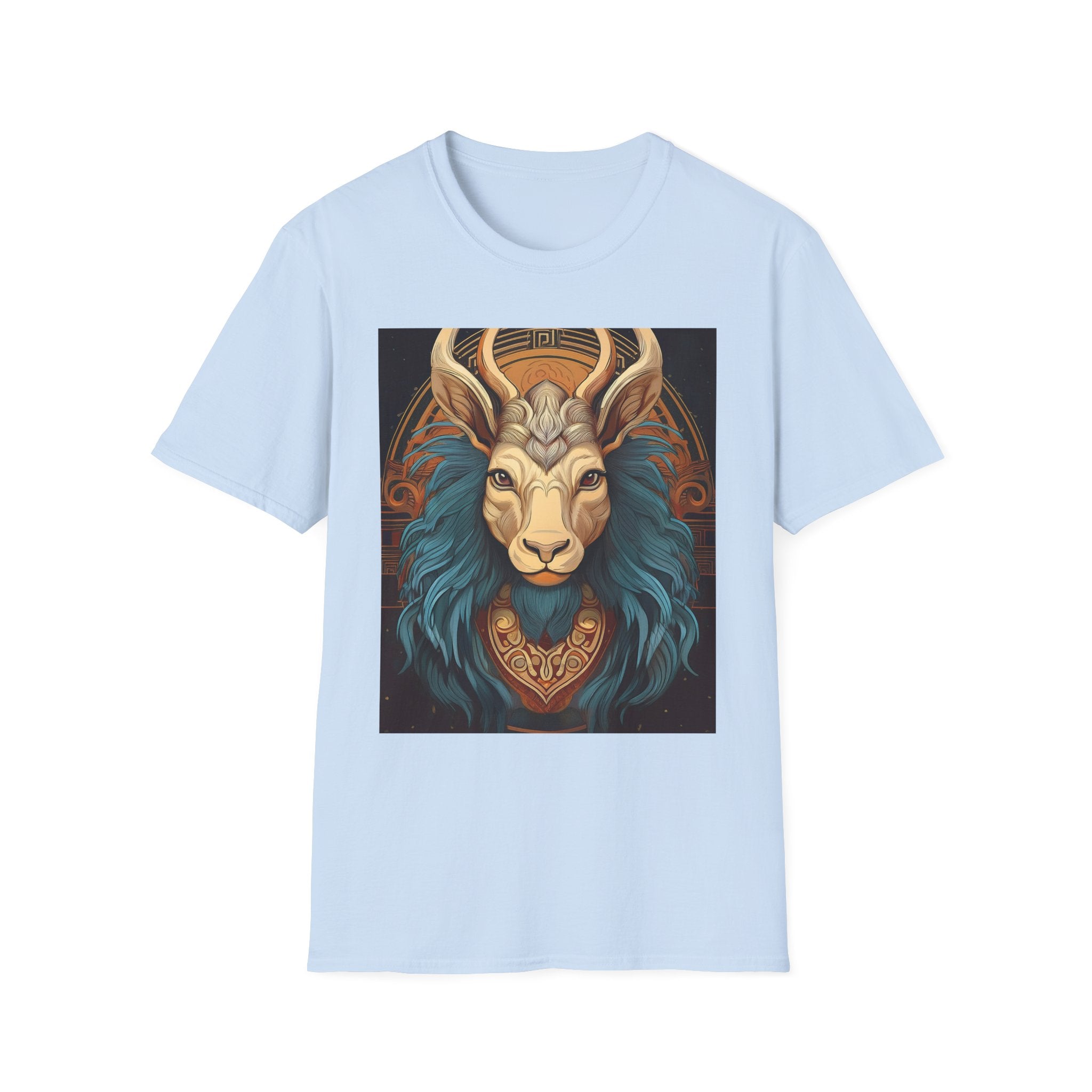 Mythic Ram Graphic T-Shirt — Ornate Zodiac/Leo-Inspired Art