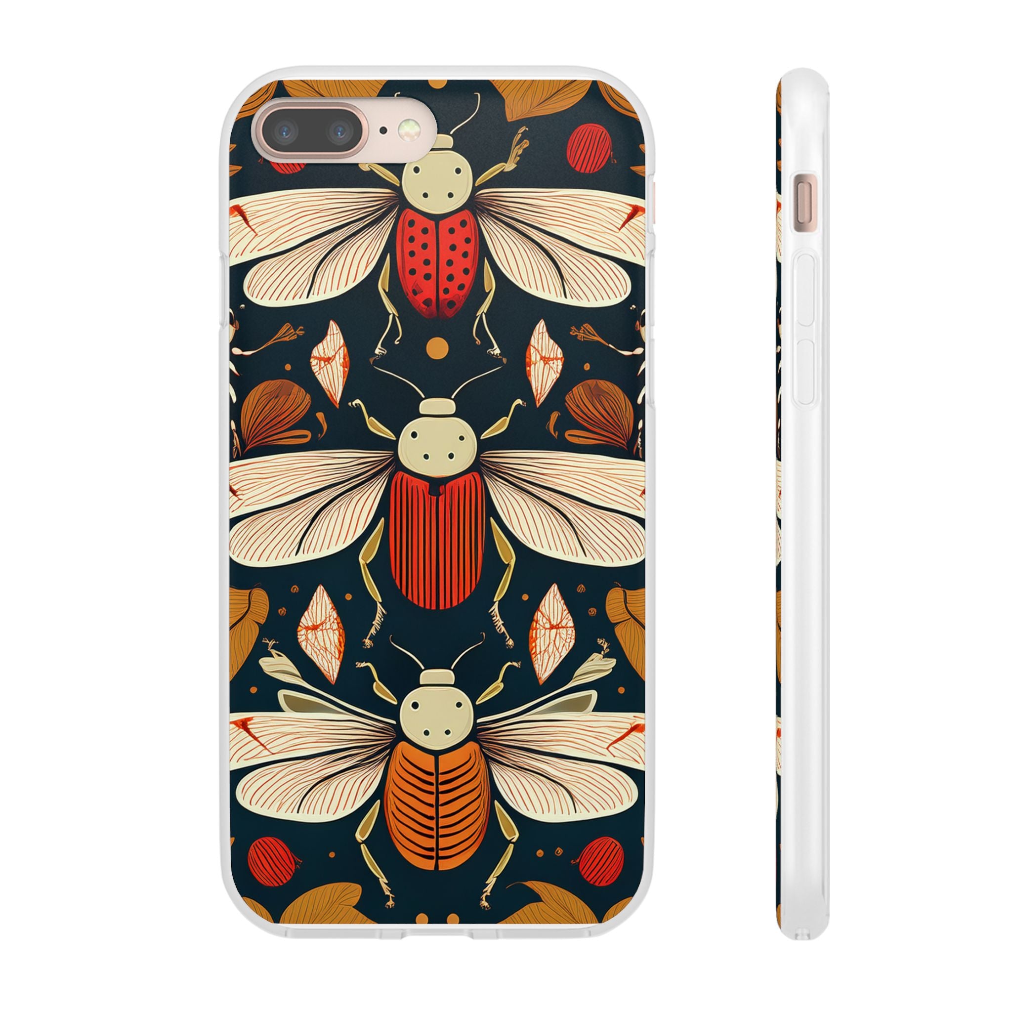 Bug Pattern Phone Case — Vintage Floral Firefly Design
