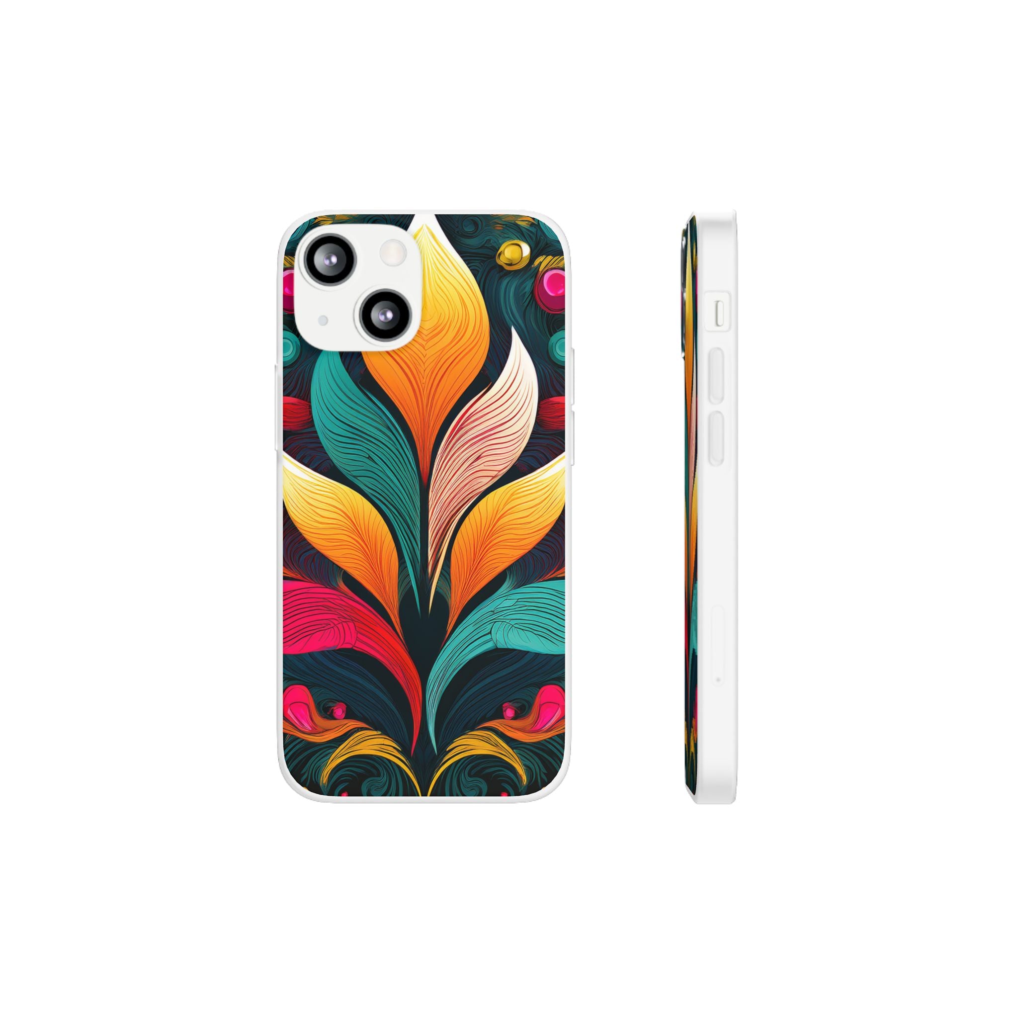 Floral Swirl Phone Case — Vibrant Boho Leaf Art Protective Cover