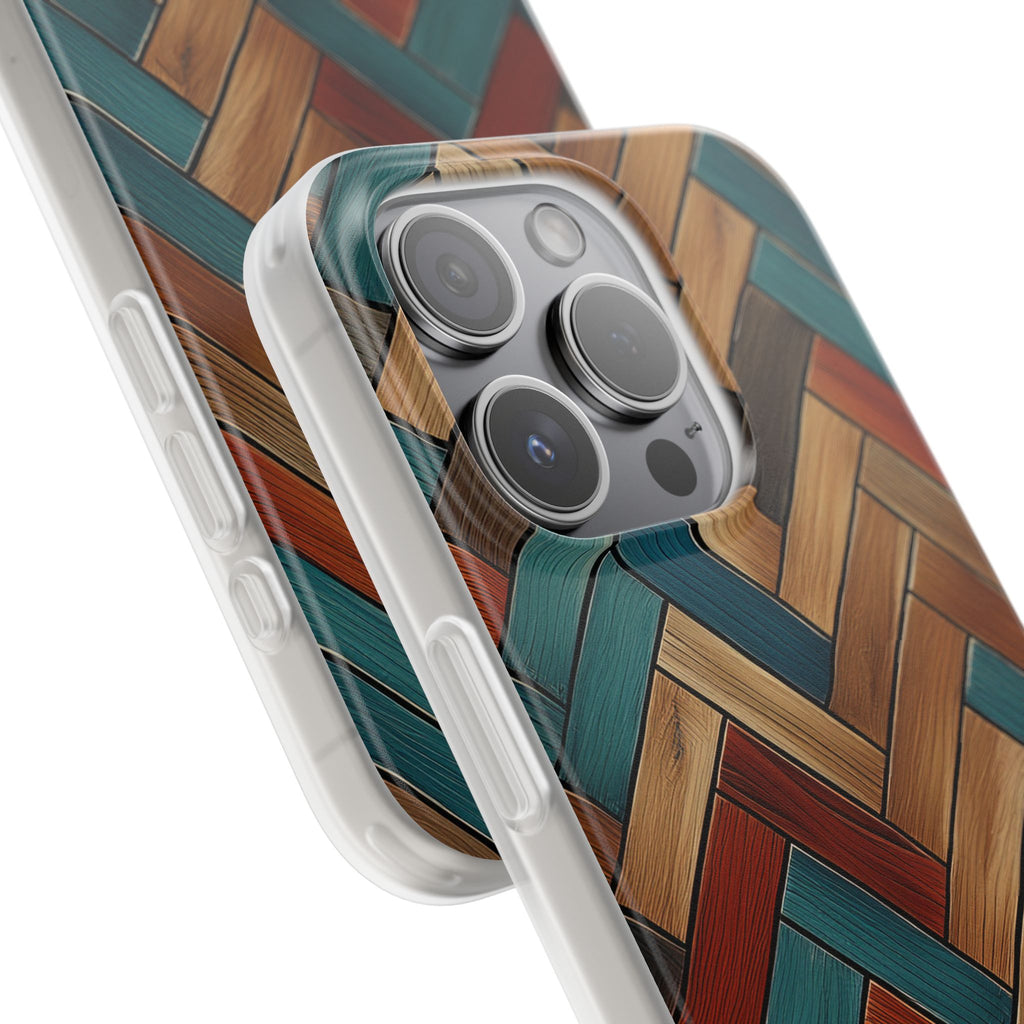 Herringbone Wood Pattern Flexi Phone Case