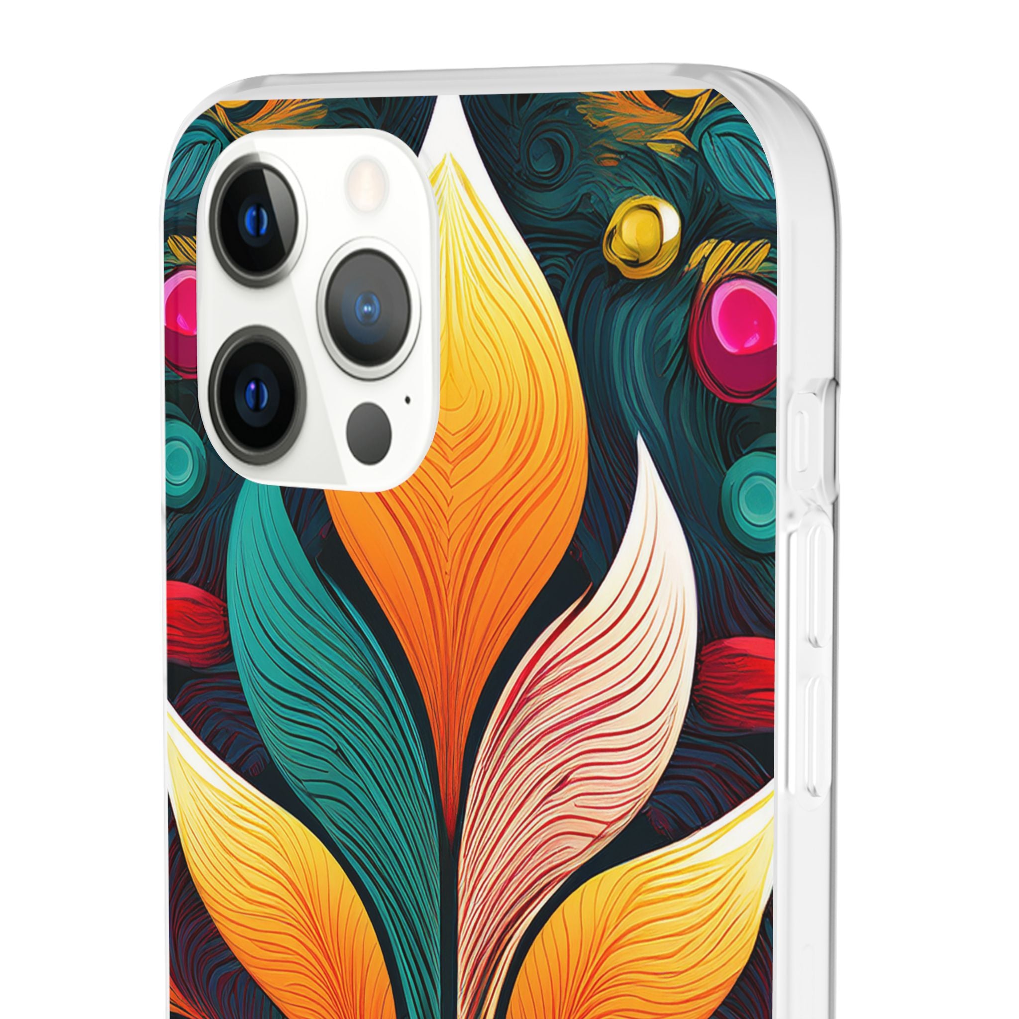 Floral Swirl Phone Case — Vibrant Boho Leaf Art Protective Cover