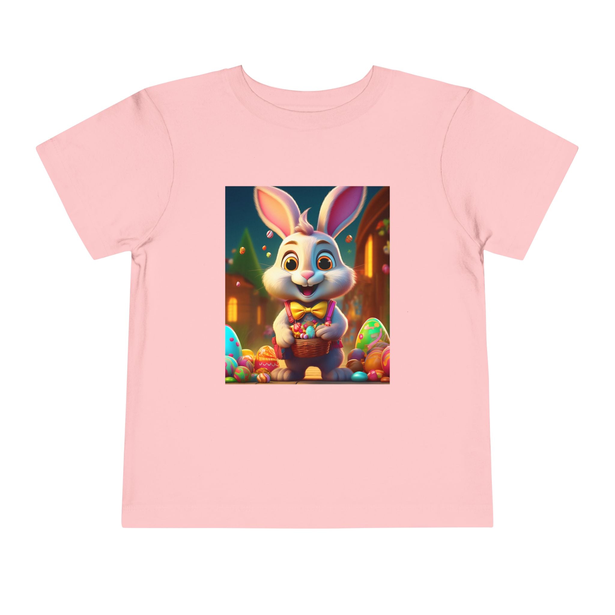 Easter Bunny Toddler Tee — Cute Bunny with Eggs Graphic Shirt