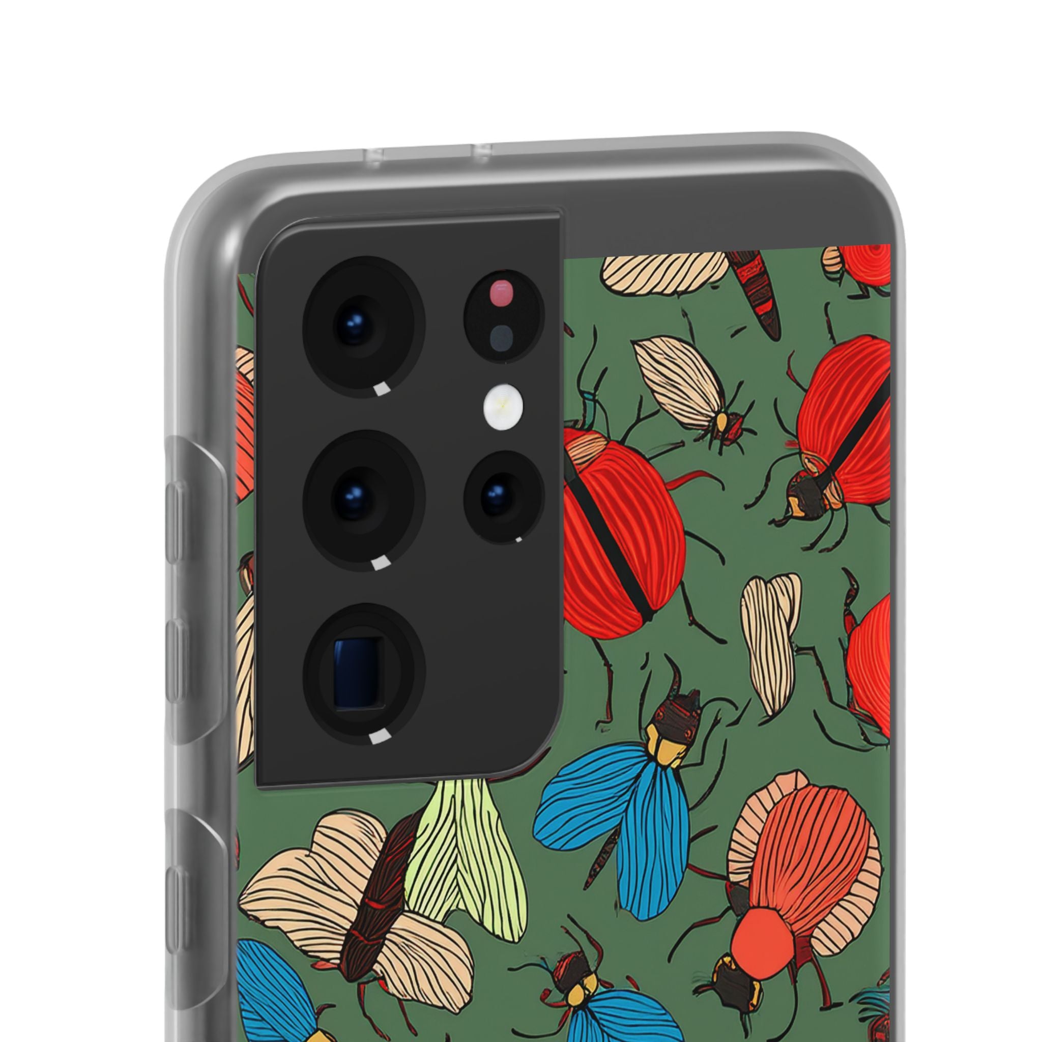 Bug Pattern Phone Case — Colorful Beetles & Flies Design