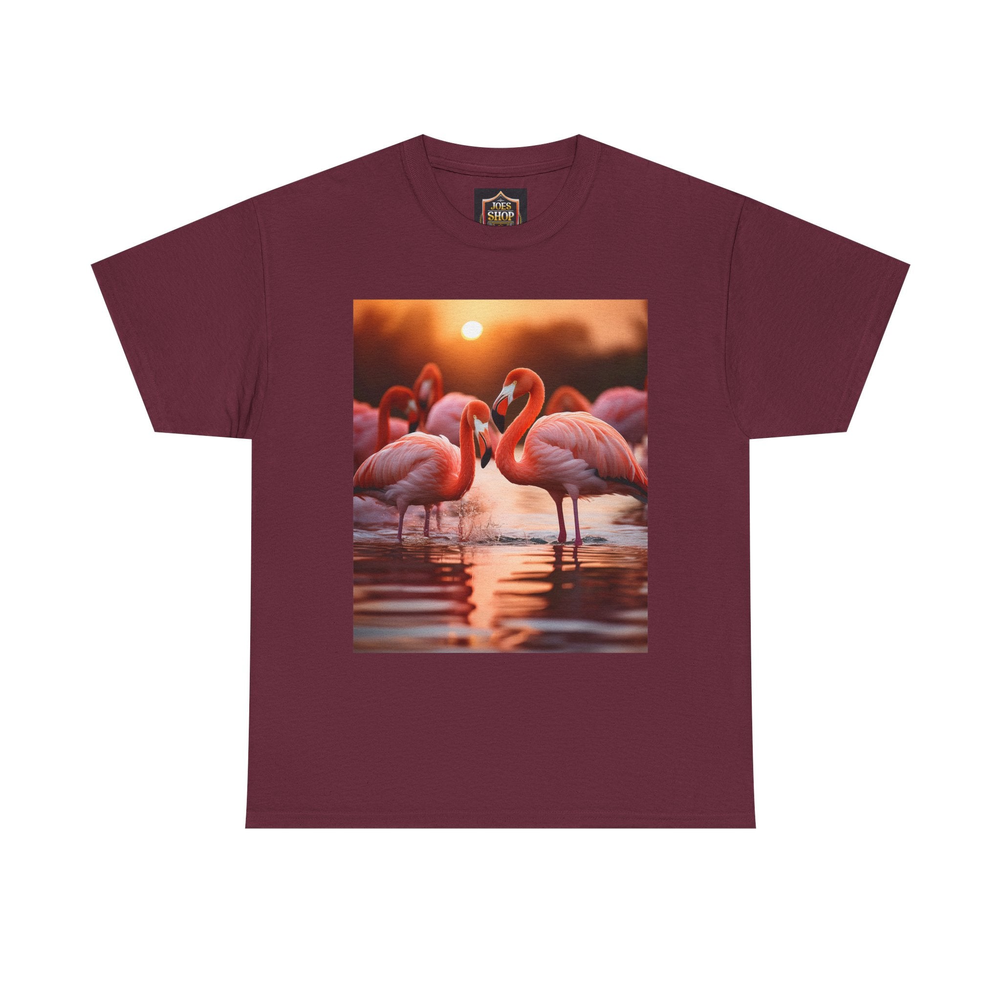 Flamingo Sunset T-Shirt — Tropical Flamingo Graphic Tee