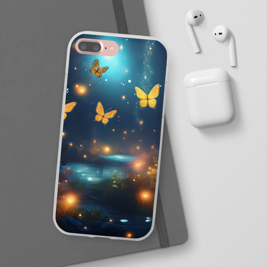Butterfly Night Sky Phone Case – Glowing Firefly Fantasy for iPhone