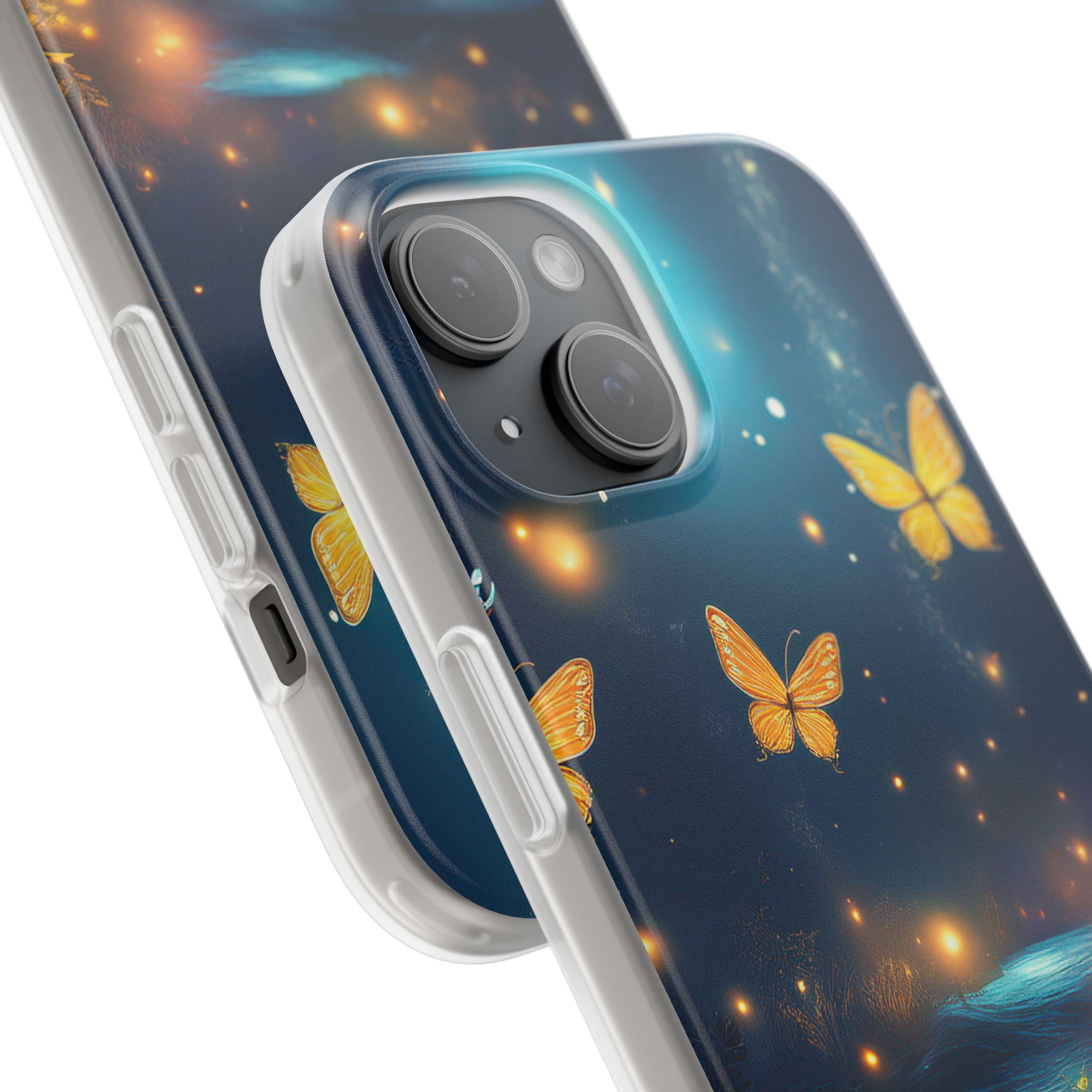Butterfly Night Sky Phone Case – Glowing Firefly Fantasy for iPhone