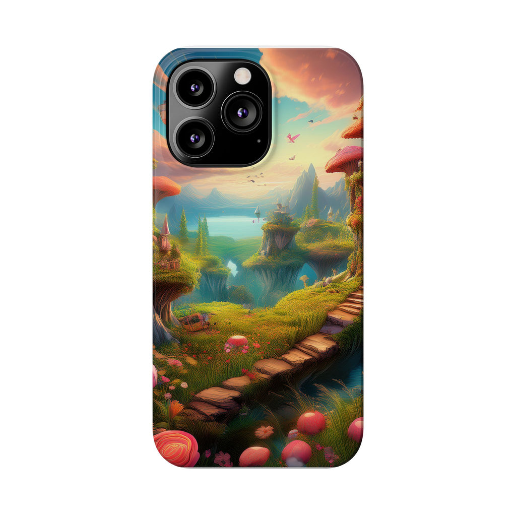 Fantasy Landscape Slim Phone Case — Enchanted Mushroom Path