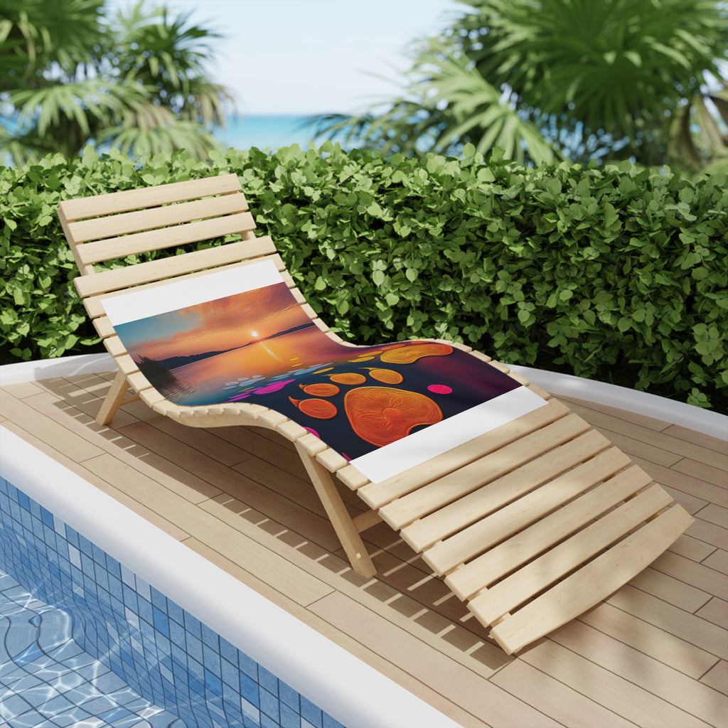 Sunset Pawprints Beach Towel — Colorful Paw Print Sunset Beach Towel for Dog Lovers