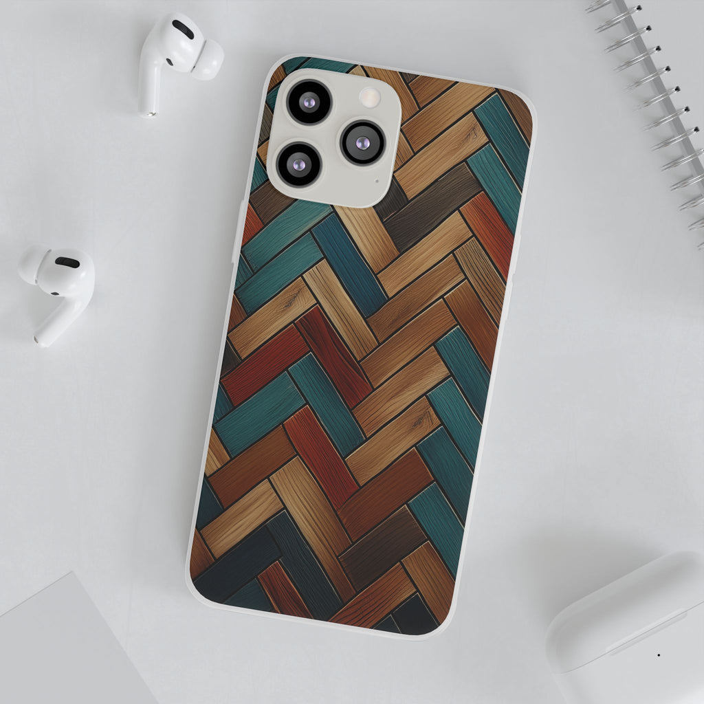 Herringbone Wood Pattern Flexi Phone Case