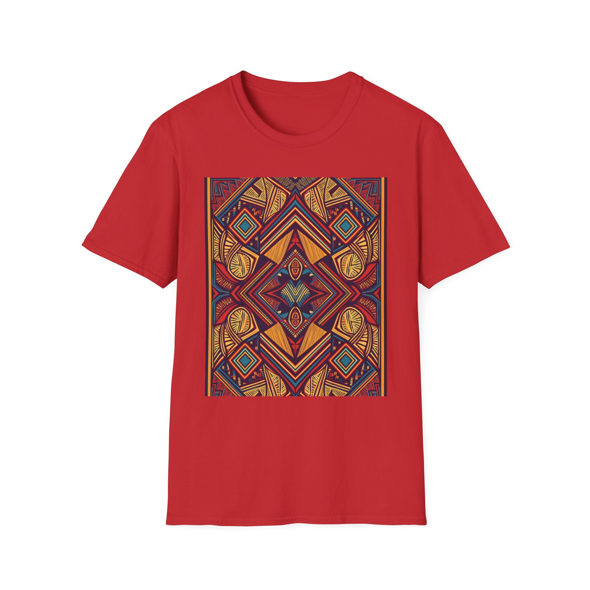 Geometric Tribal Pattern T-Shirt — Boho Vintage Aztec Graphic Tee