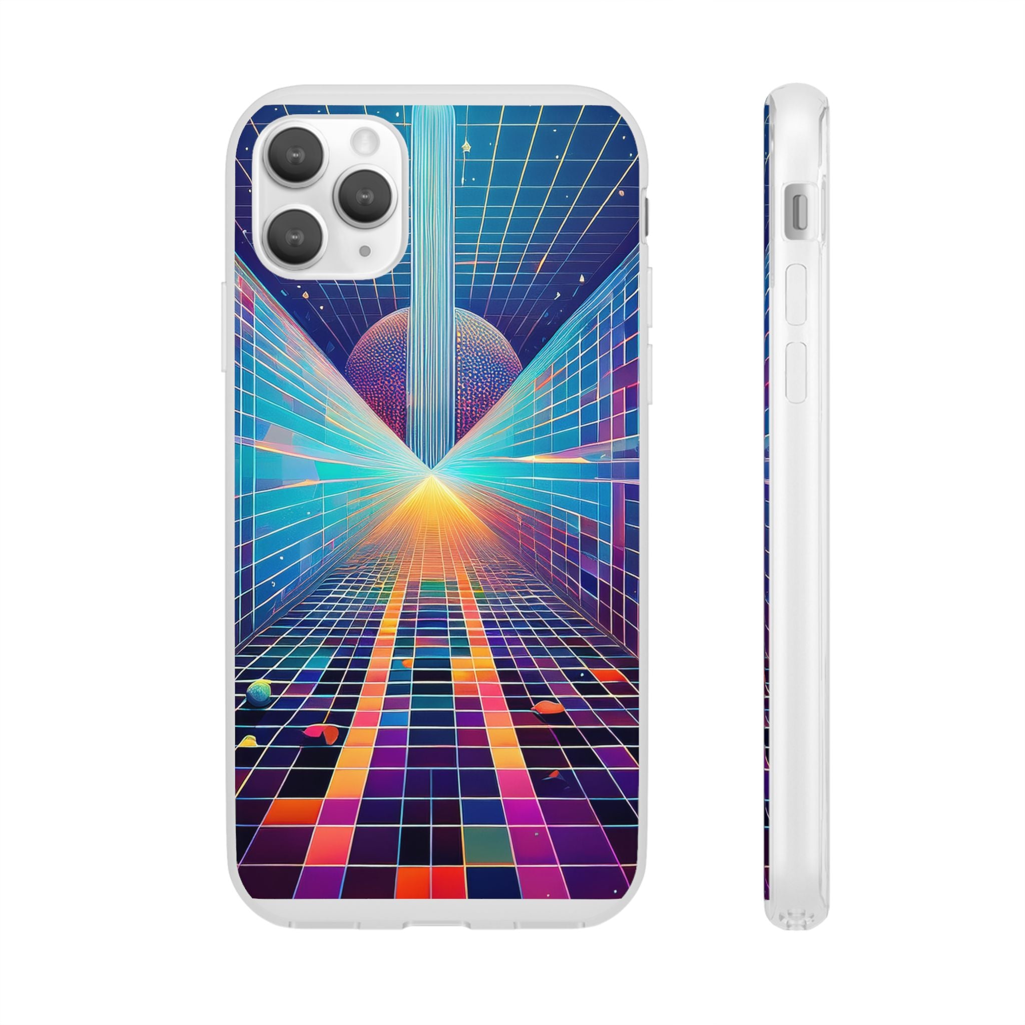 Retro Wave Phone Case — Neon Grid Sci‑Fi iPhone Cover