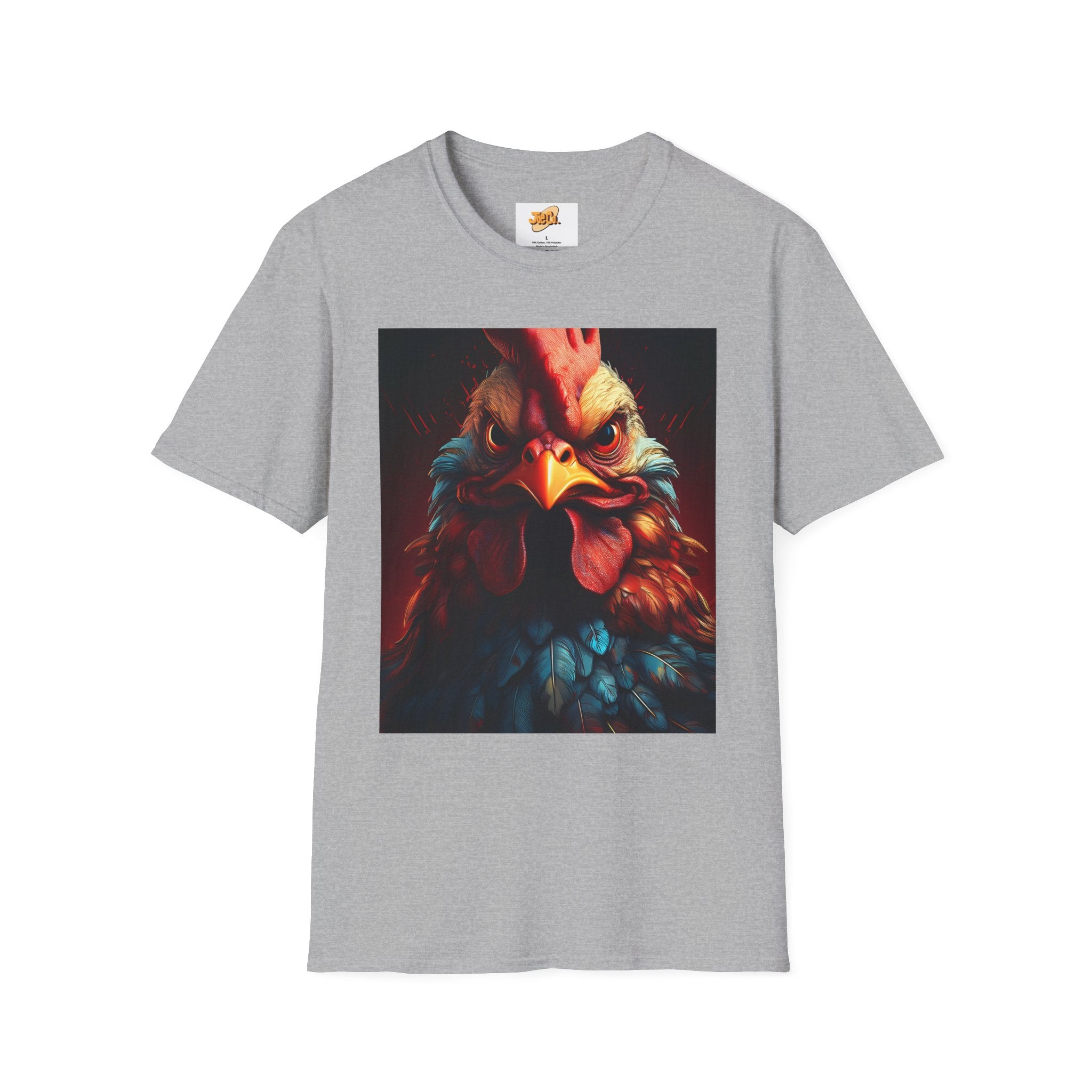 Rooster Portrait T-Shirt – Bold Vintage Farmhouse Rooster Art Tee