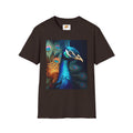 Peacock Art T-Shirt — Vibrant Blue & Teal Peacock Illustration Tee