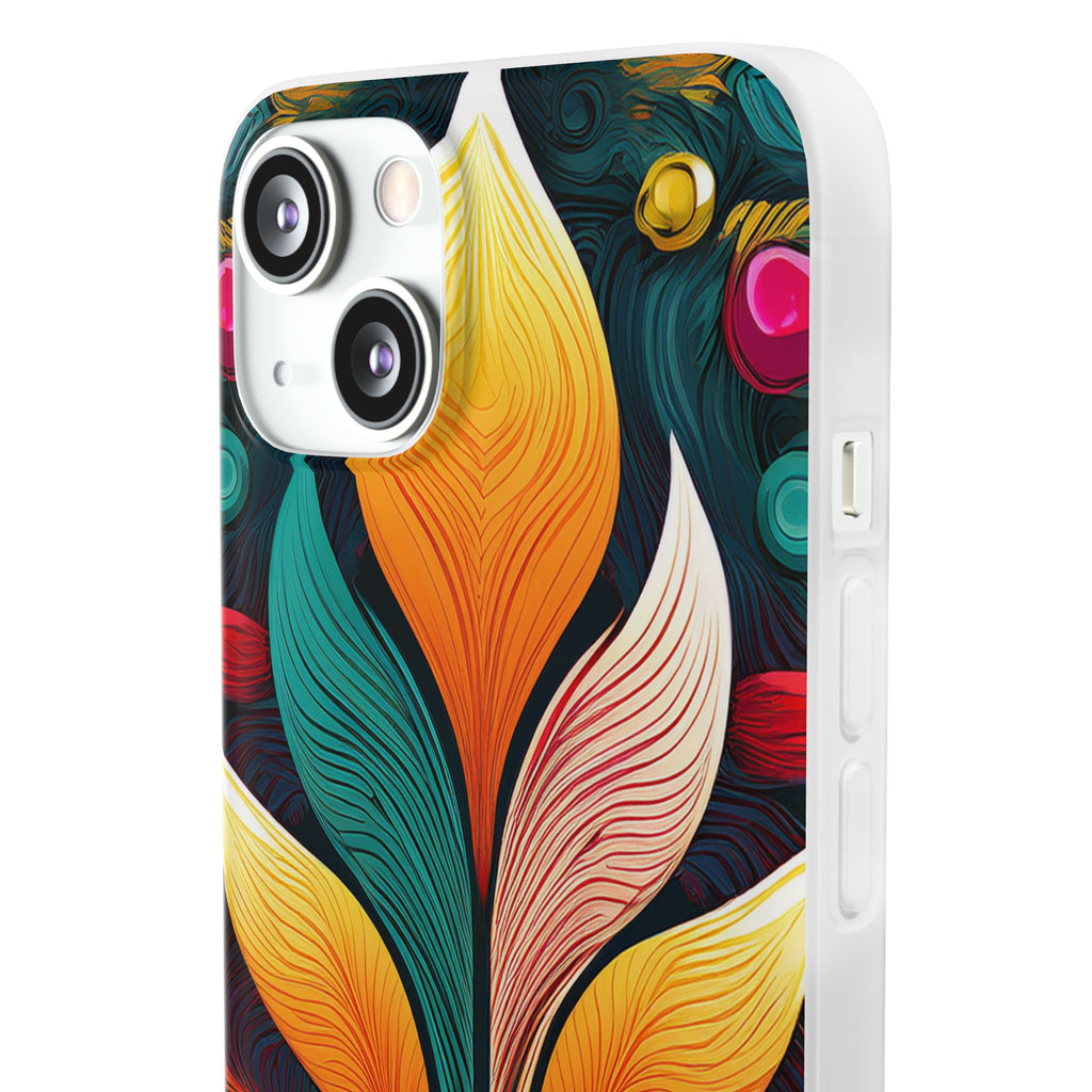 Floral Swirl Phone Case — Vibrant Boho Leaf Art Protective Cover