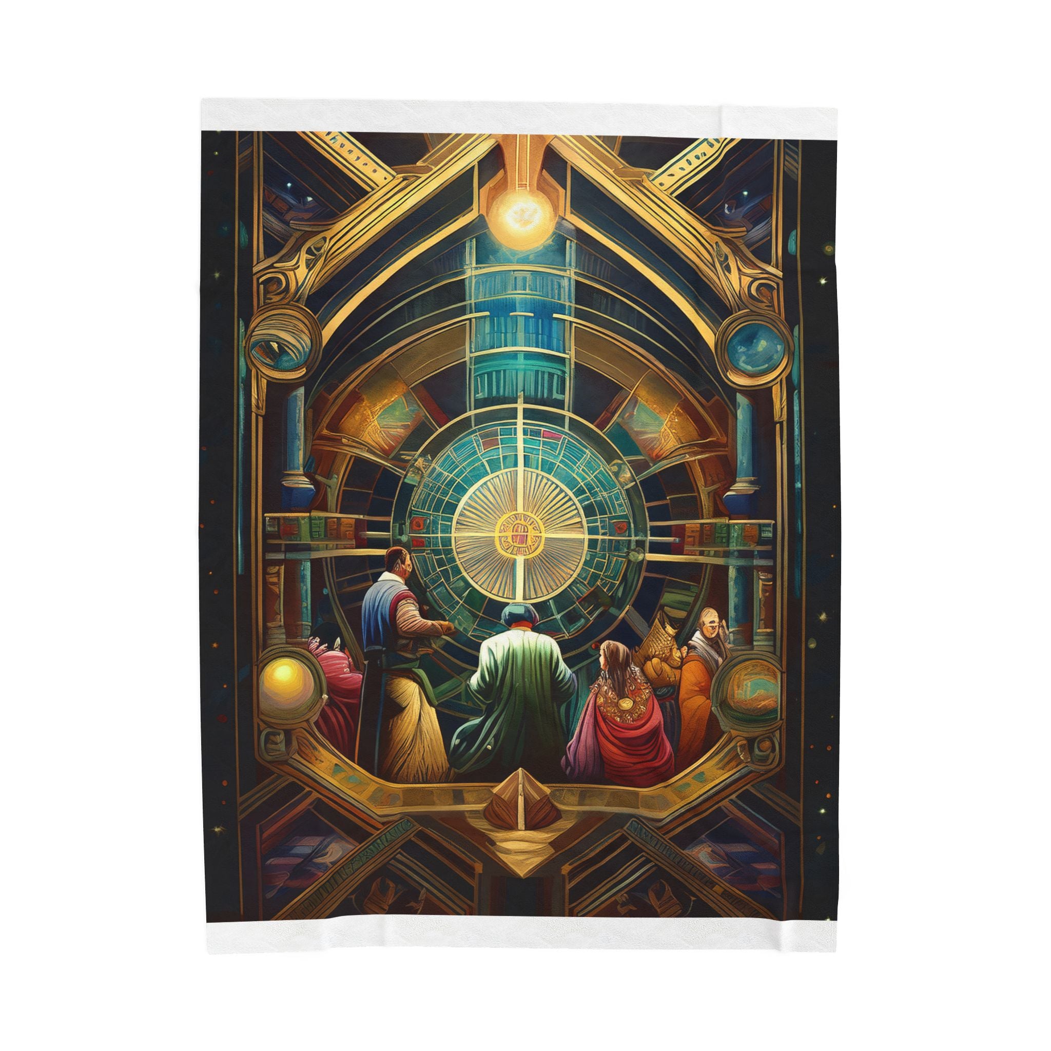 Velveteen Plush Blanket — Mystical Astrarium Tapestry Design