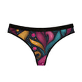 Floral Swirl Women's Thong — Colorful Abstract Pattern Intimates