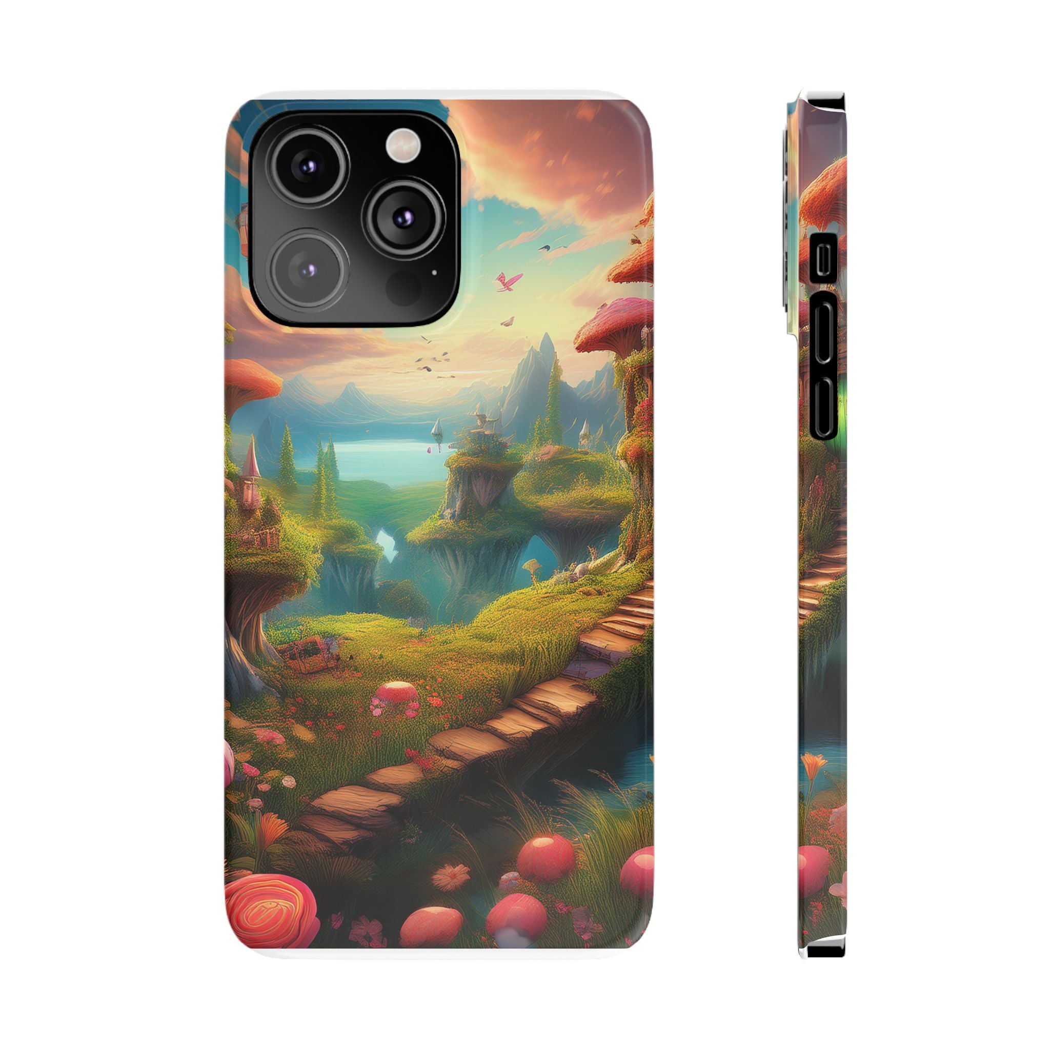 Fantasy Landscape Slim Phone Case — Enchanted Mushroom Path