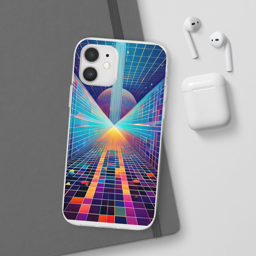 Retro Wave Phone Case — Neon Grid Sci‑Fi iPhone Cover