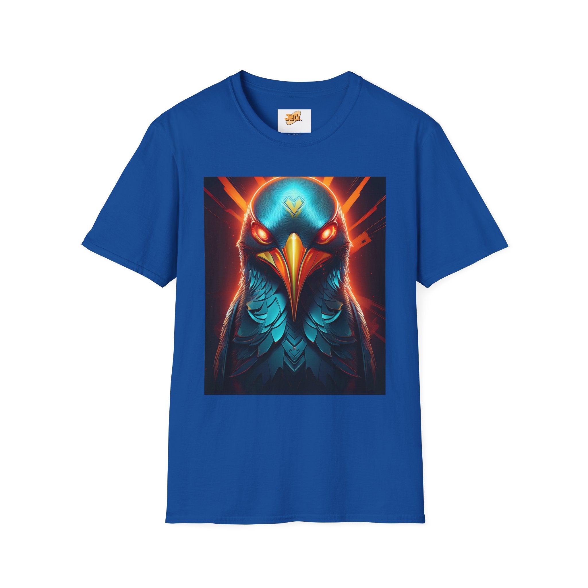 Mystic Raven Graphic T-Shirt — Neon Bird Art Tee