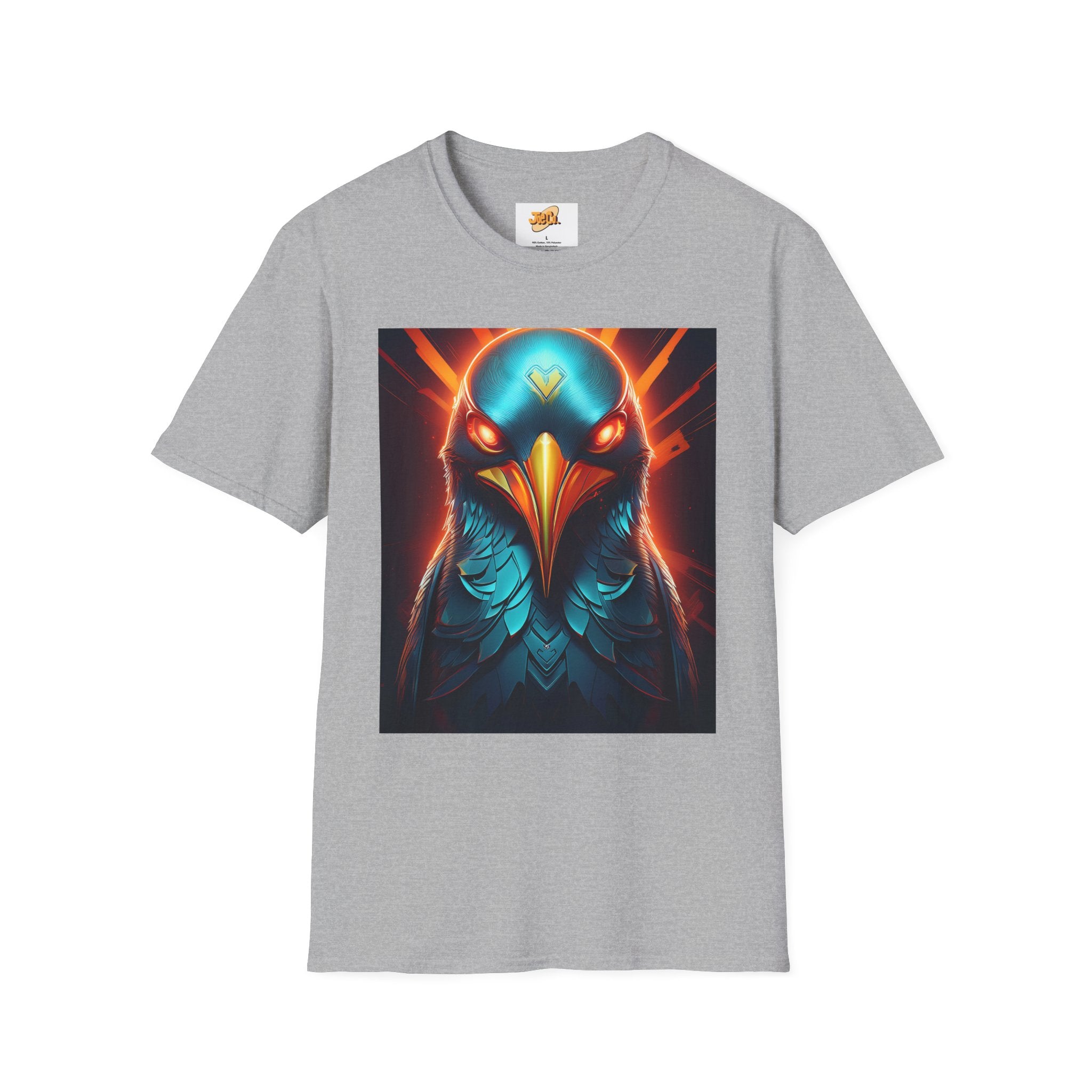 Mystic Raven Graphic T-Shirt — Neon Bird Art Tee