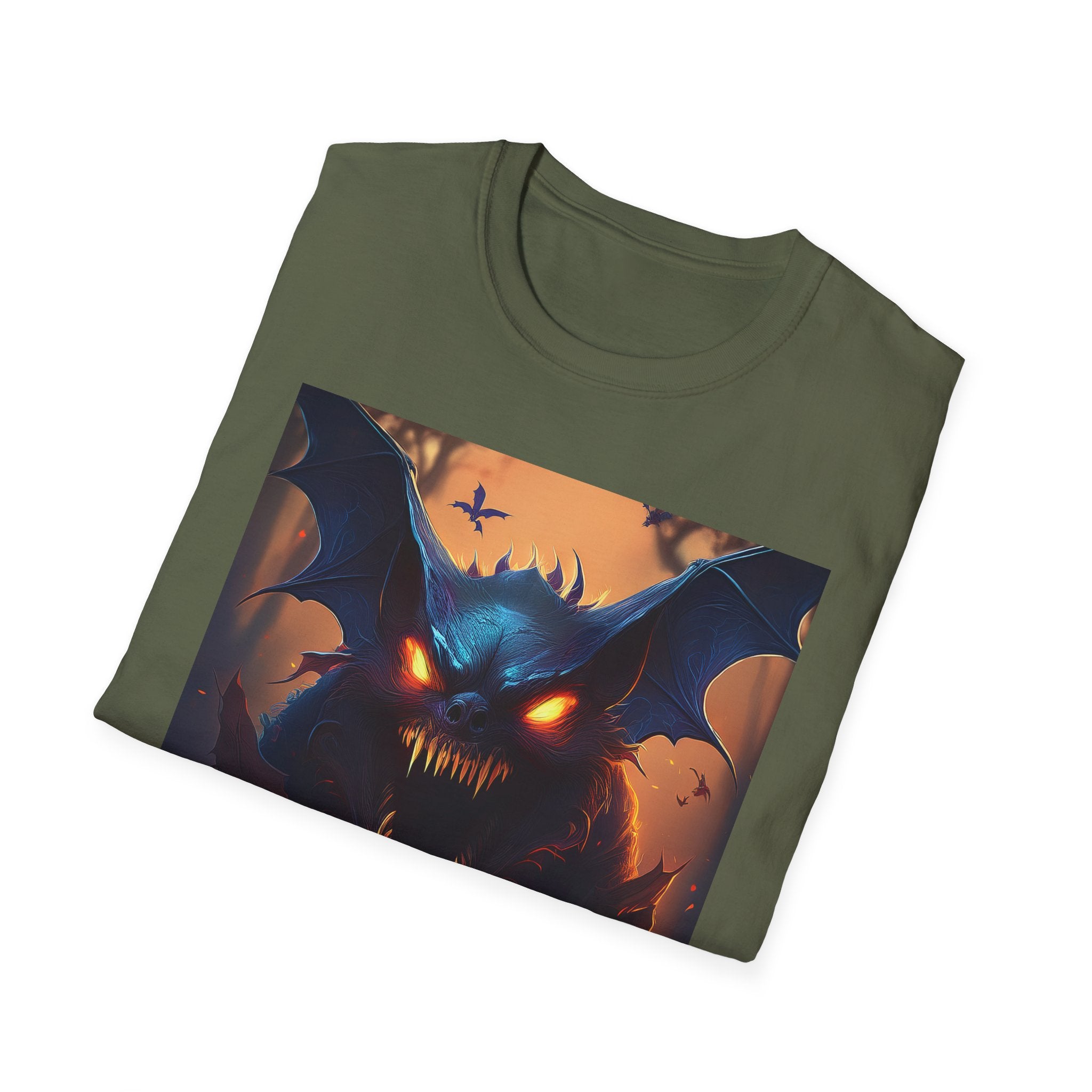 Halloween Demon Bat T-Shirt — Spooky Glowing Monster Tee