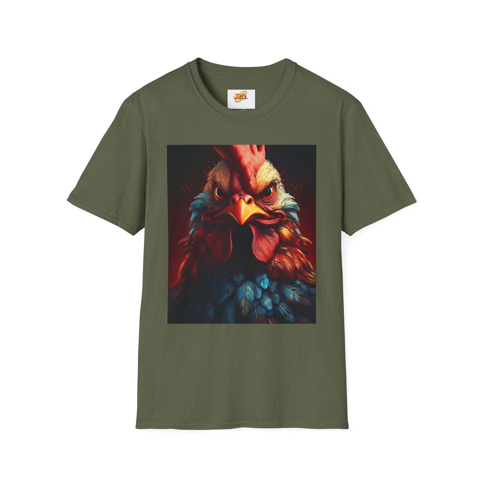 Rooster Portrait T-Shirt – Bold Vintage Farmhouse Rooster Art Tee