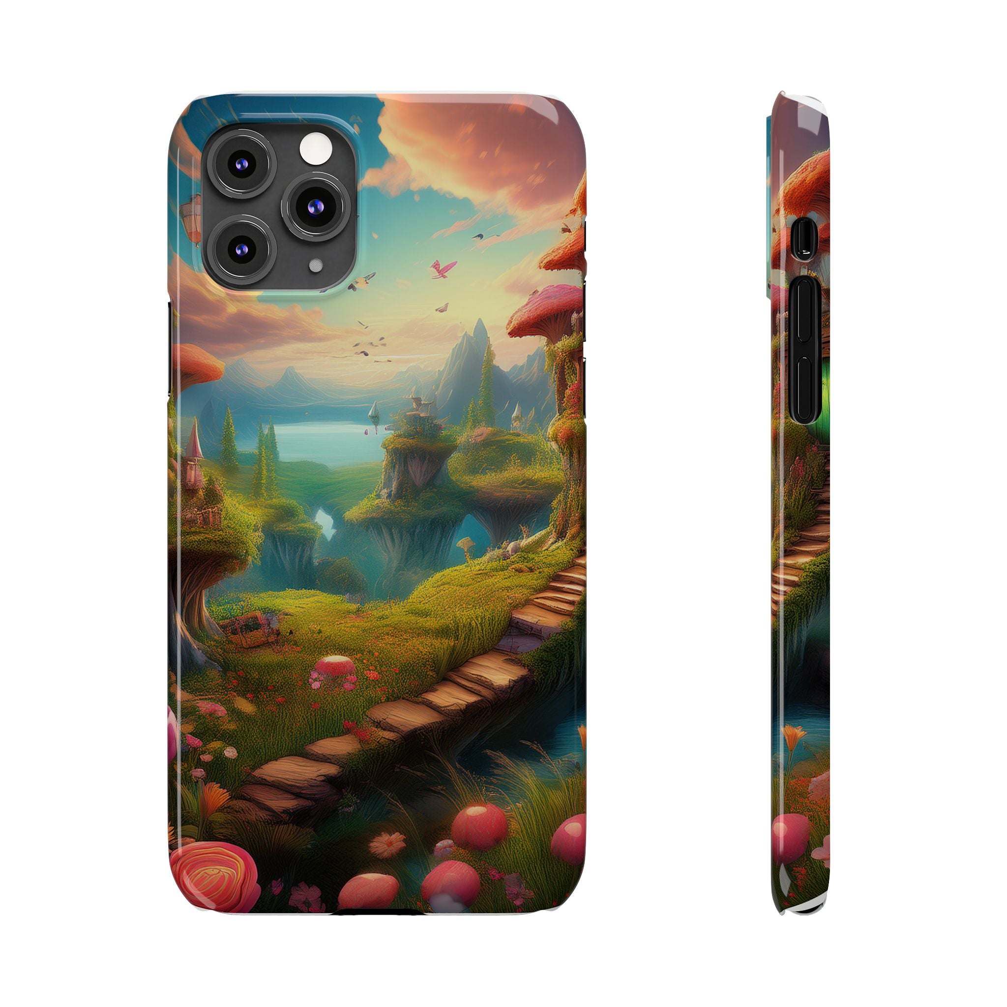 Fantasy Landscape Slim Phone Case — Enchanted Mushroom Path