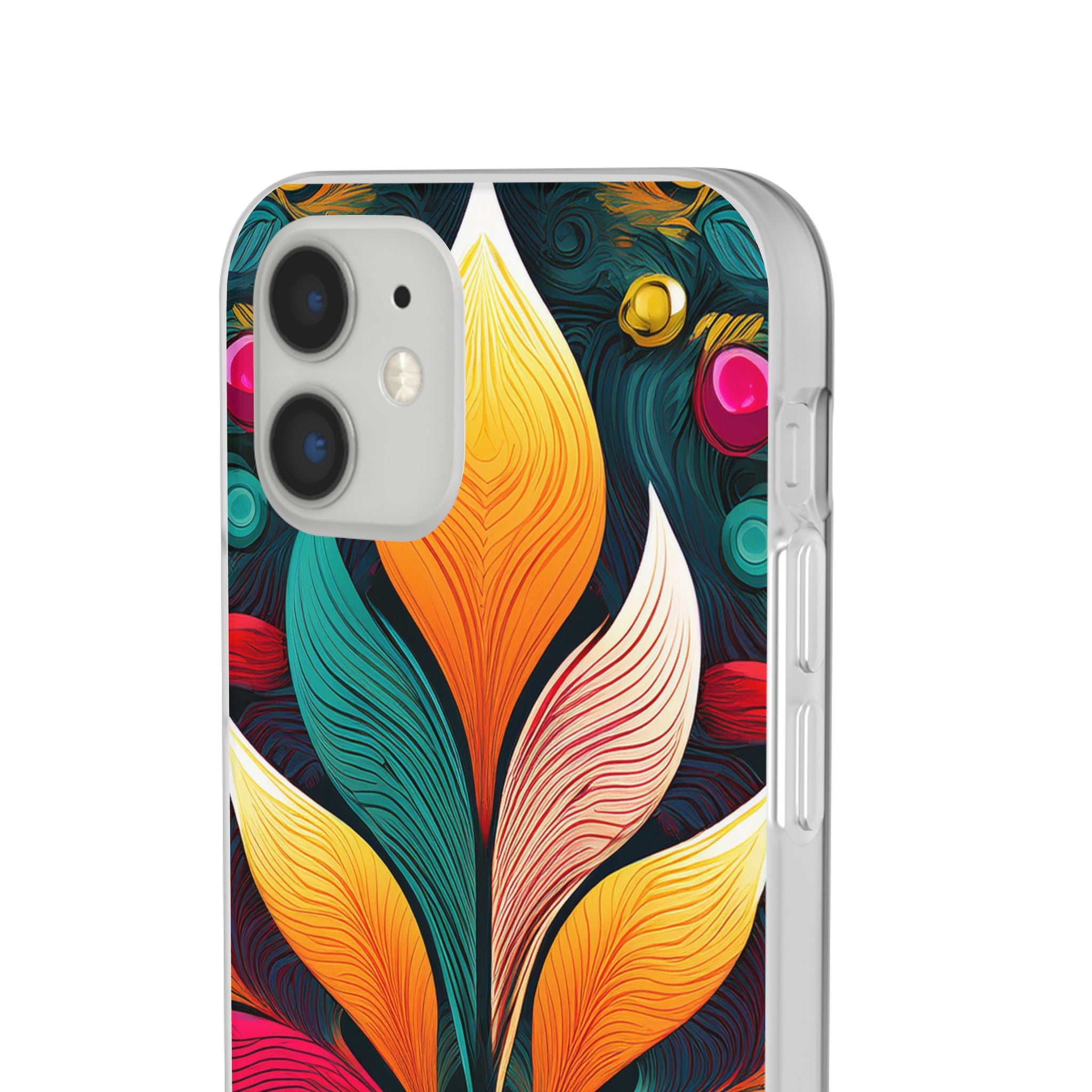 Floral Swirl Phone Case — Vibrant Boho Leaf Art Protective Cover