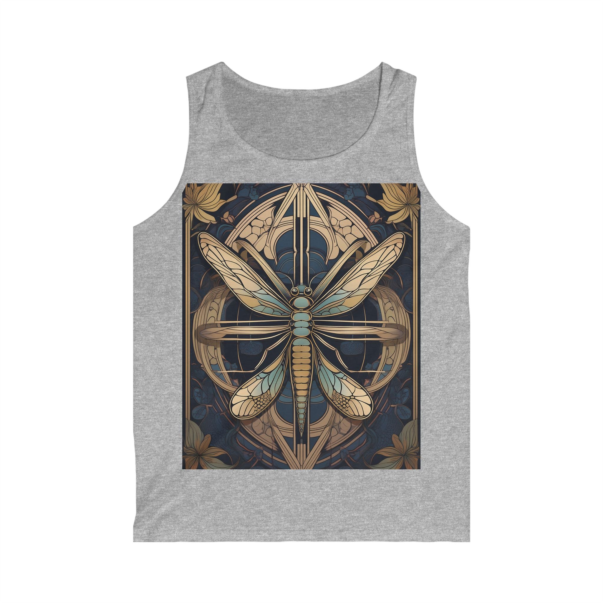 Dragonfly Art Tank Top — Vintage Botanical Graphic for Men