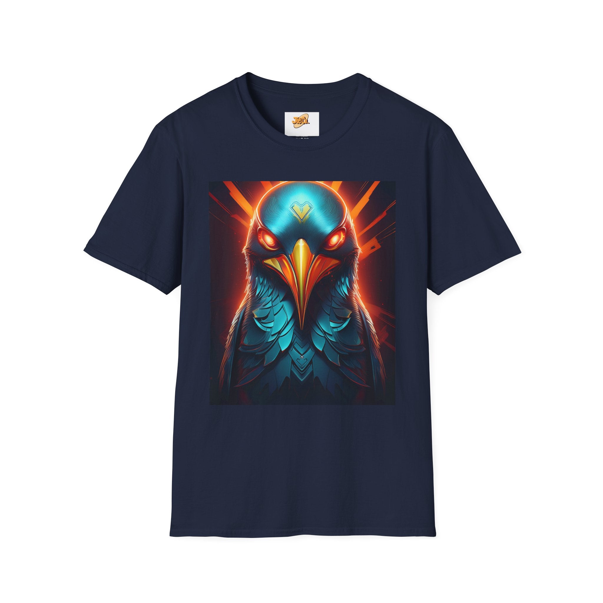 Mystic Raven Graphic T-Shirt — Neon Bird Art Tee