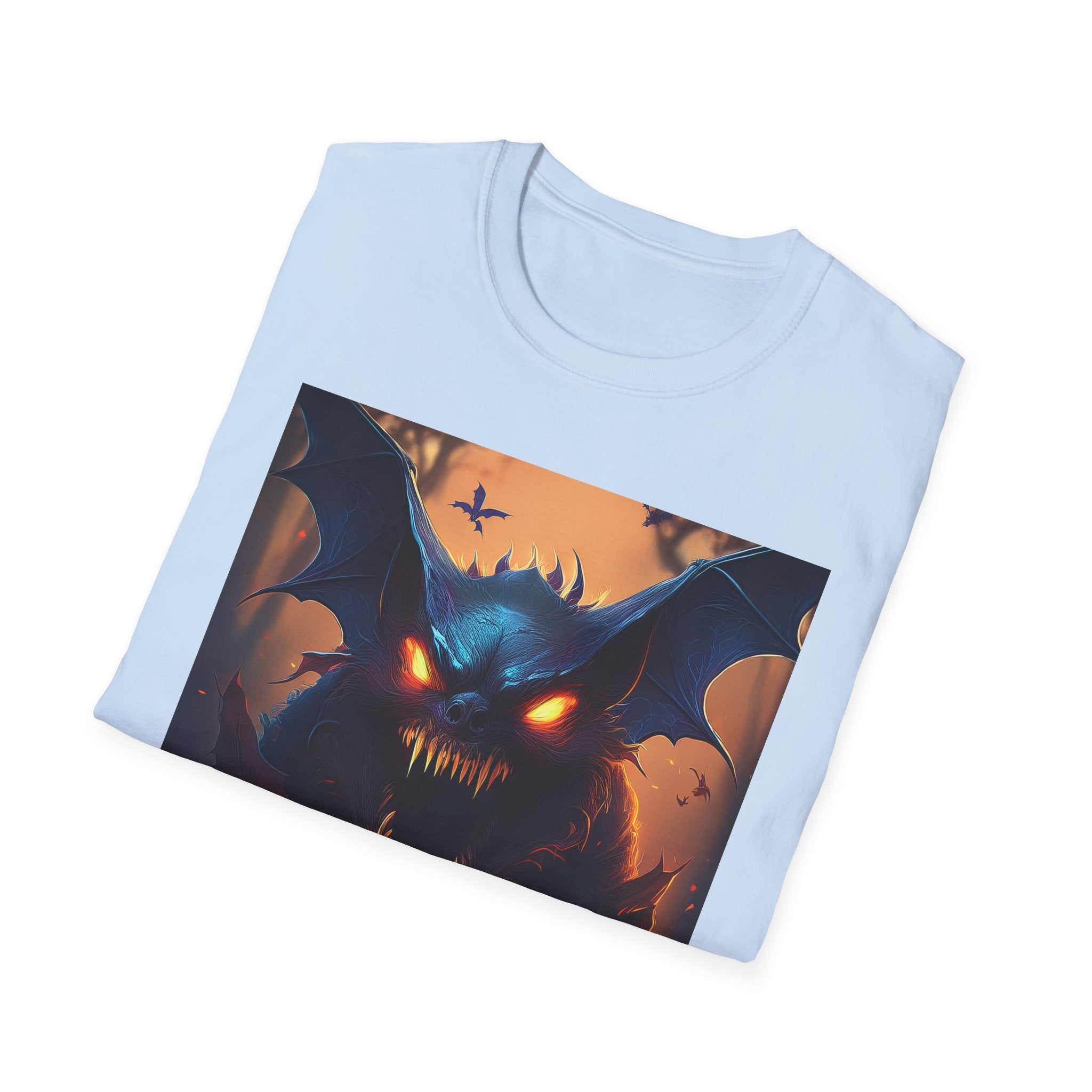 Halloween Demon Bat T-Shirt — Spooky Glowing Monster Tee