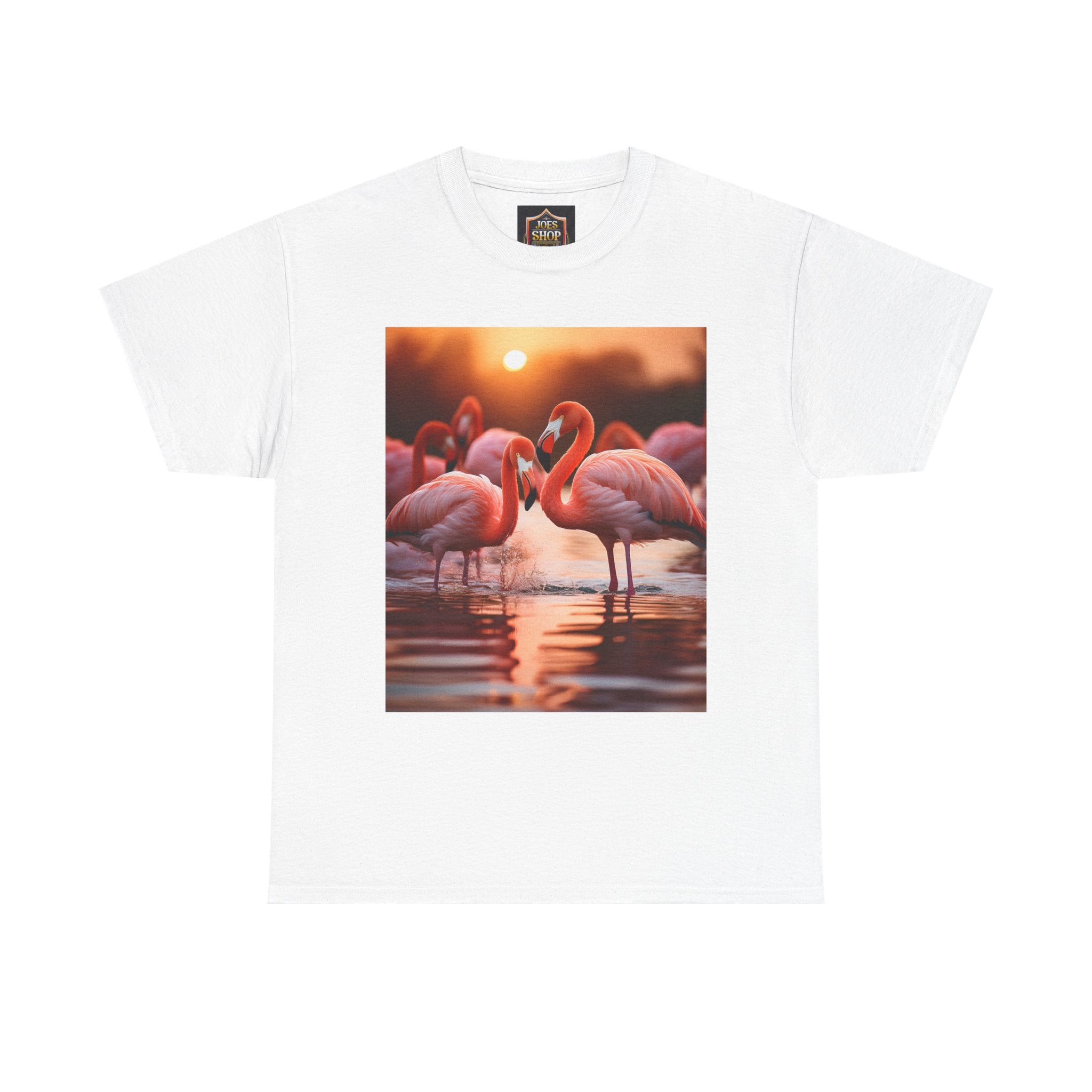 Flamingo Sunset T-Shirt — Tropical Flamingo Graphic Tee