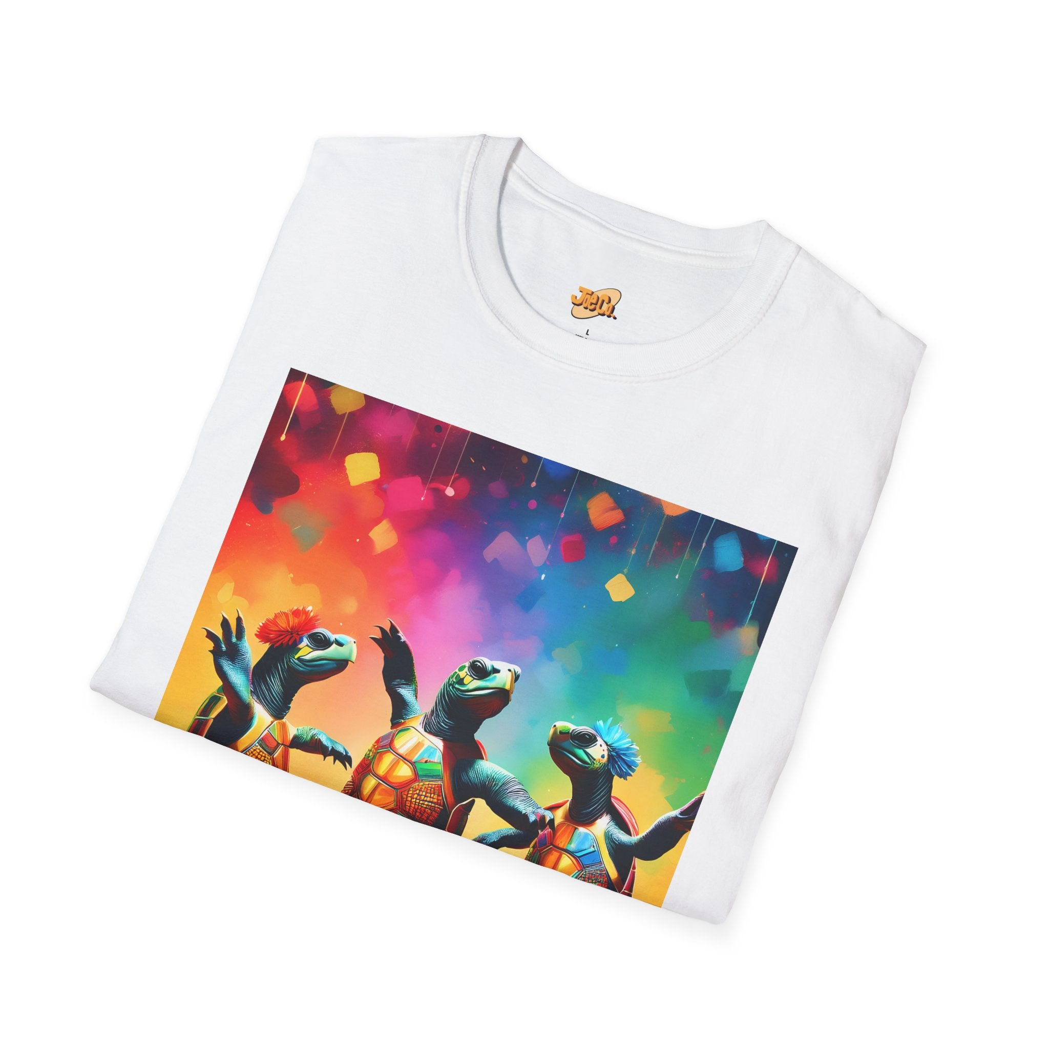 Dancing Turtles Graphic T-Shirt — Colorful Party Sea Turtle Tee