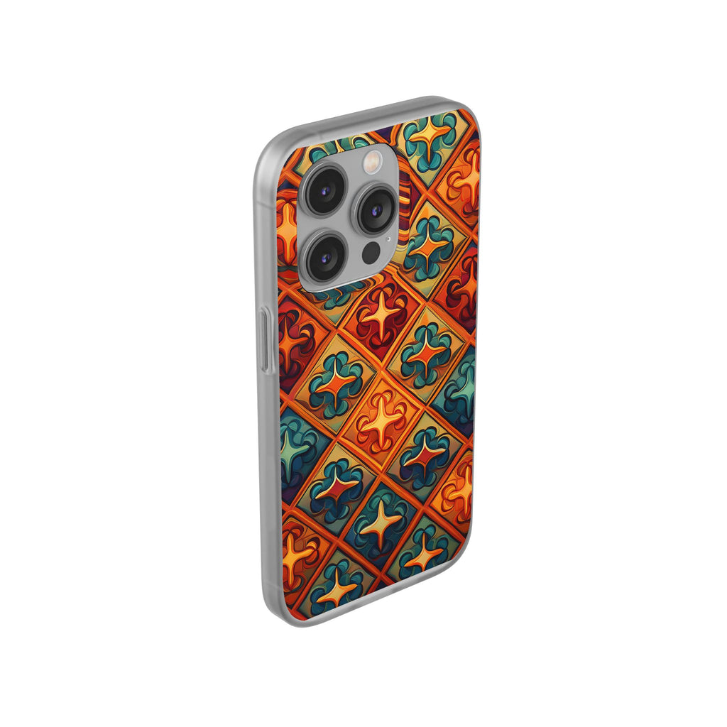 Vintage Tile Pattern Phone Case — Retro Moroccan Geometric Flexi Case