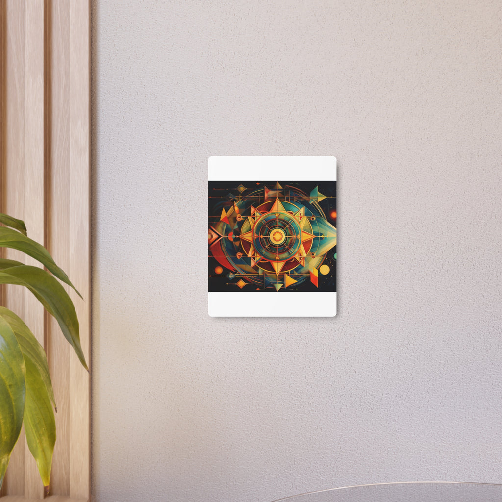 Geometric Compass Metal Art Sign — Abstract Nautical Wall Decor