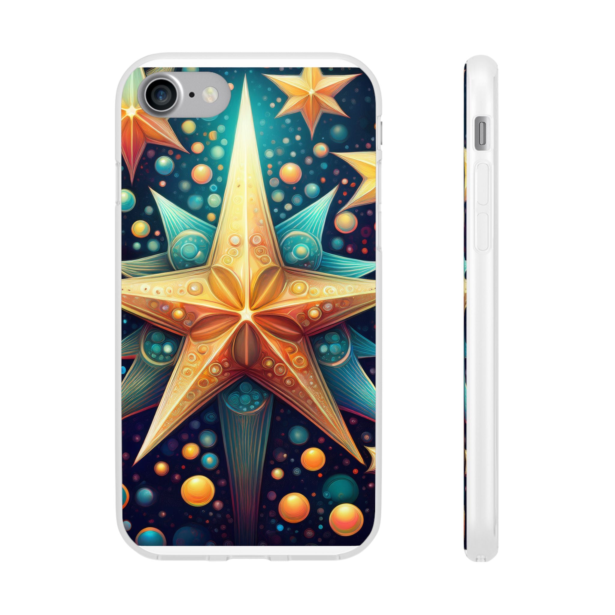 Starburst Galaxy Phone Case — Colorful Cosmic Star Design Flexible Case