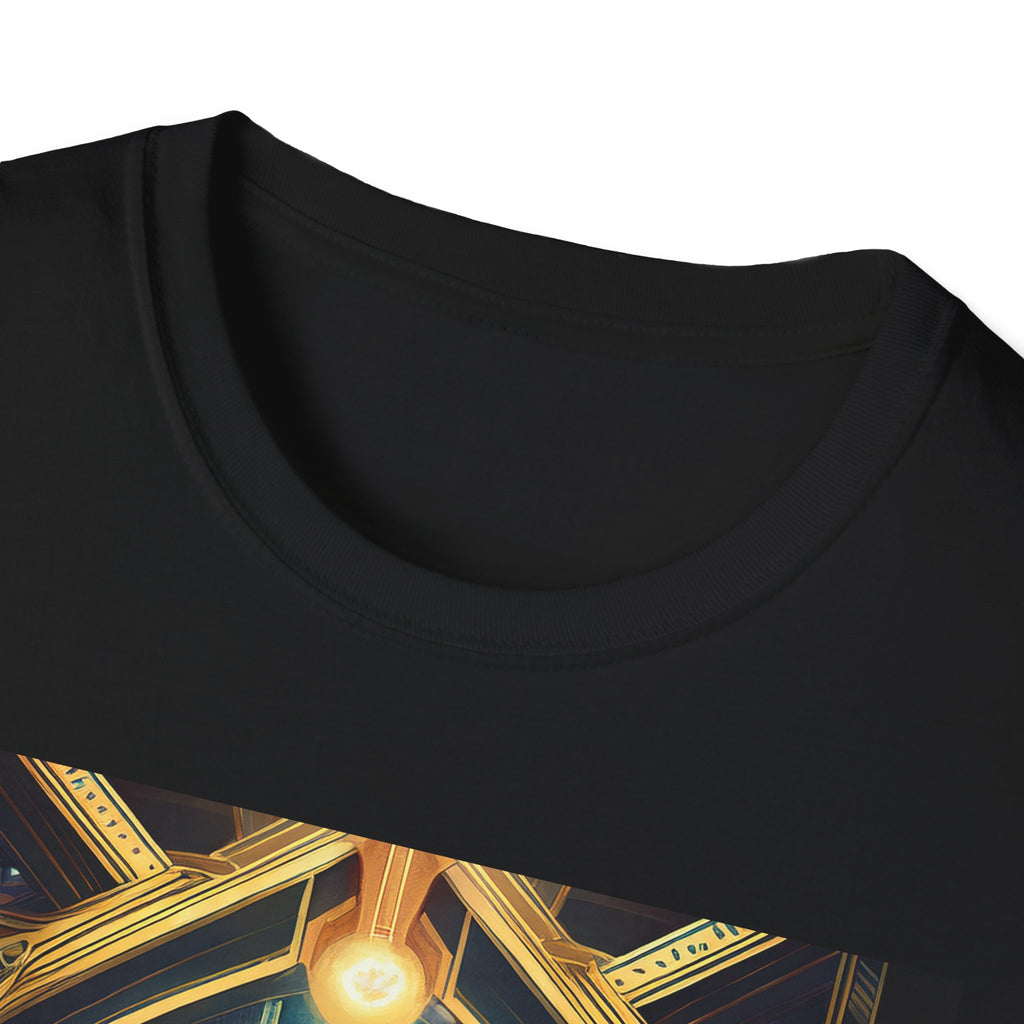 Mystic Observatory Art Tee — Cosmic Circle Gathering Graphic T-Shirt