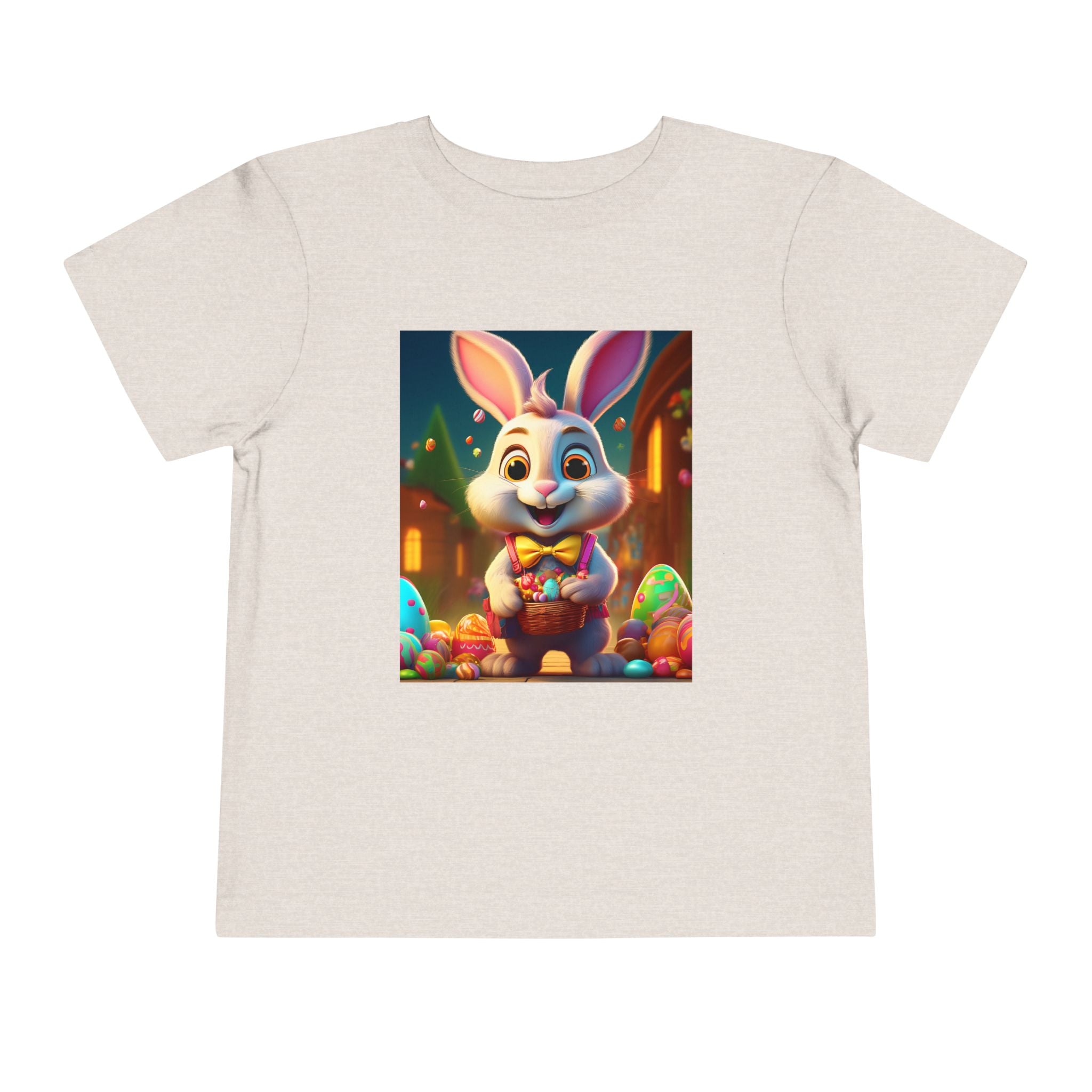 Easter Bunny Toddler Tee — Cute Bunny with Eggs Graphic Shirt