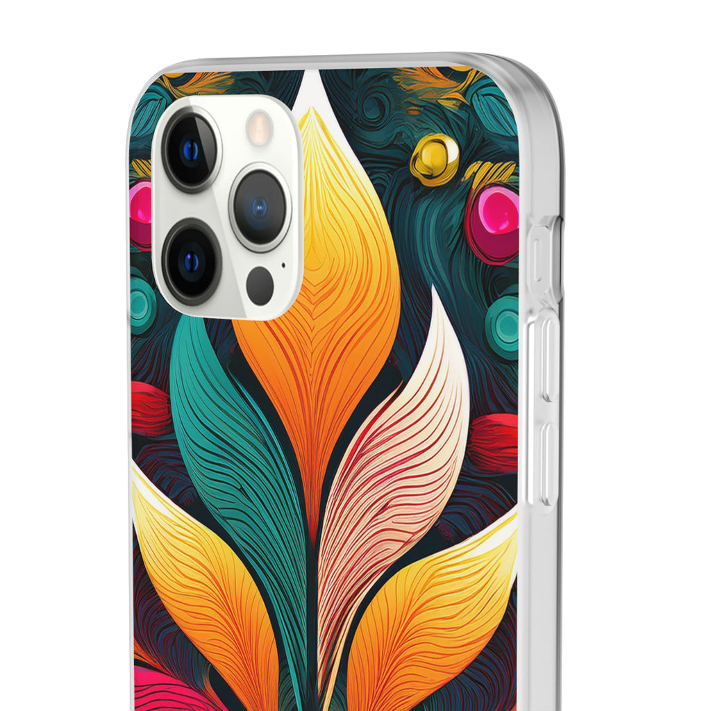 Floral Swirl Phone Case — Vibrant Boho Leaf Art Protective Cover