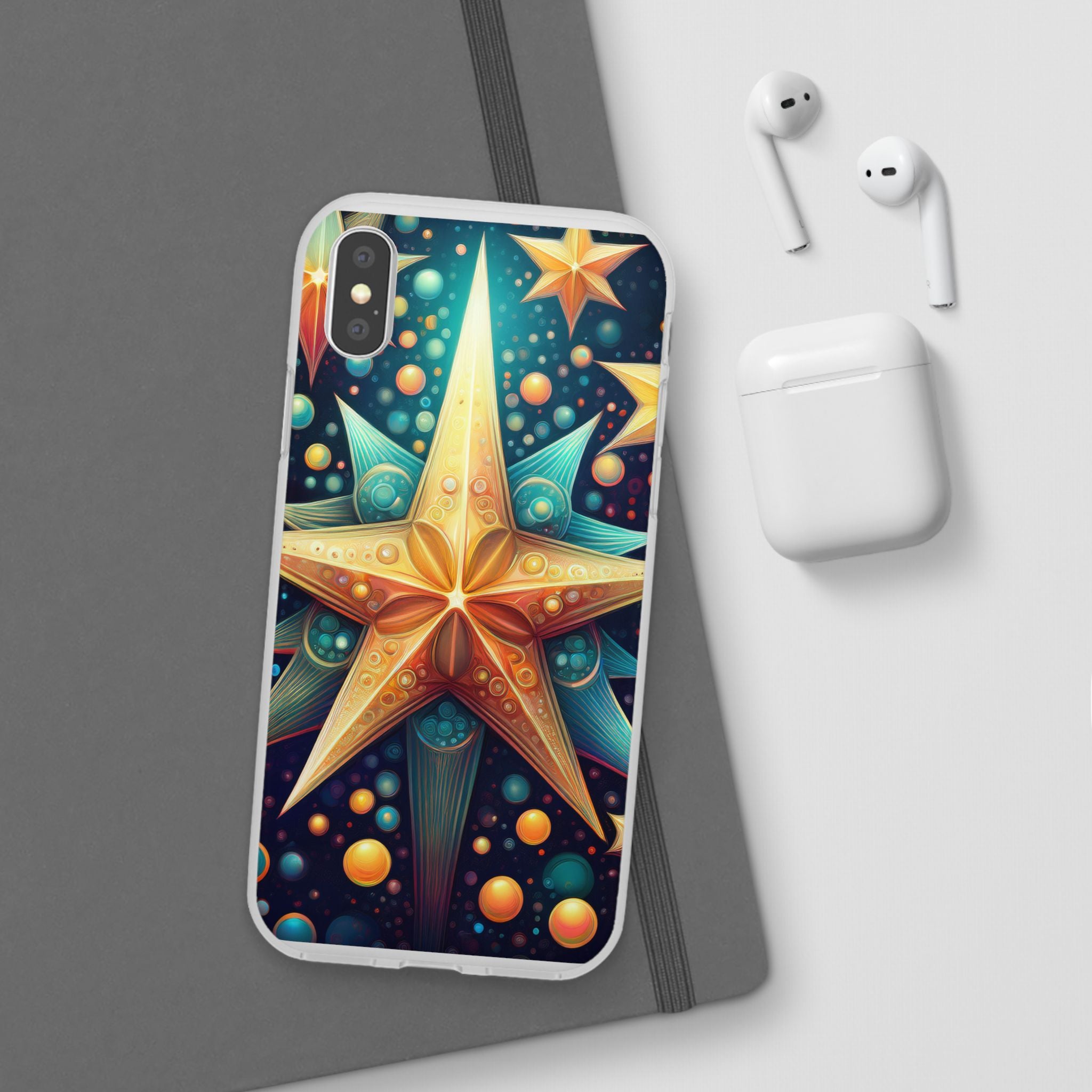 Starburst Galaxy Phone Case — Colorful Cosmic Star Design Flexible Case