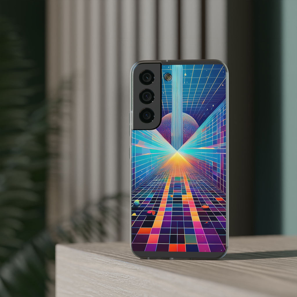 Retro Wave Phone Case — Neon Grid Sci‑Fi iPhone Cover