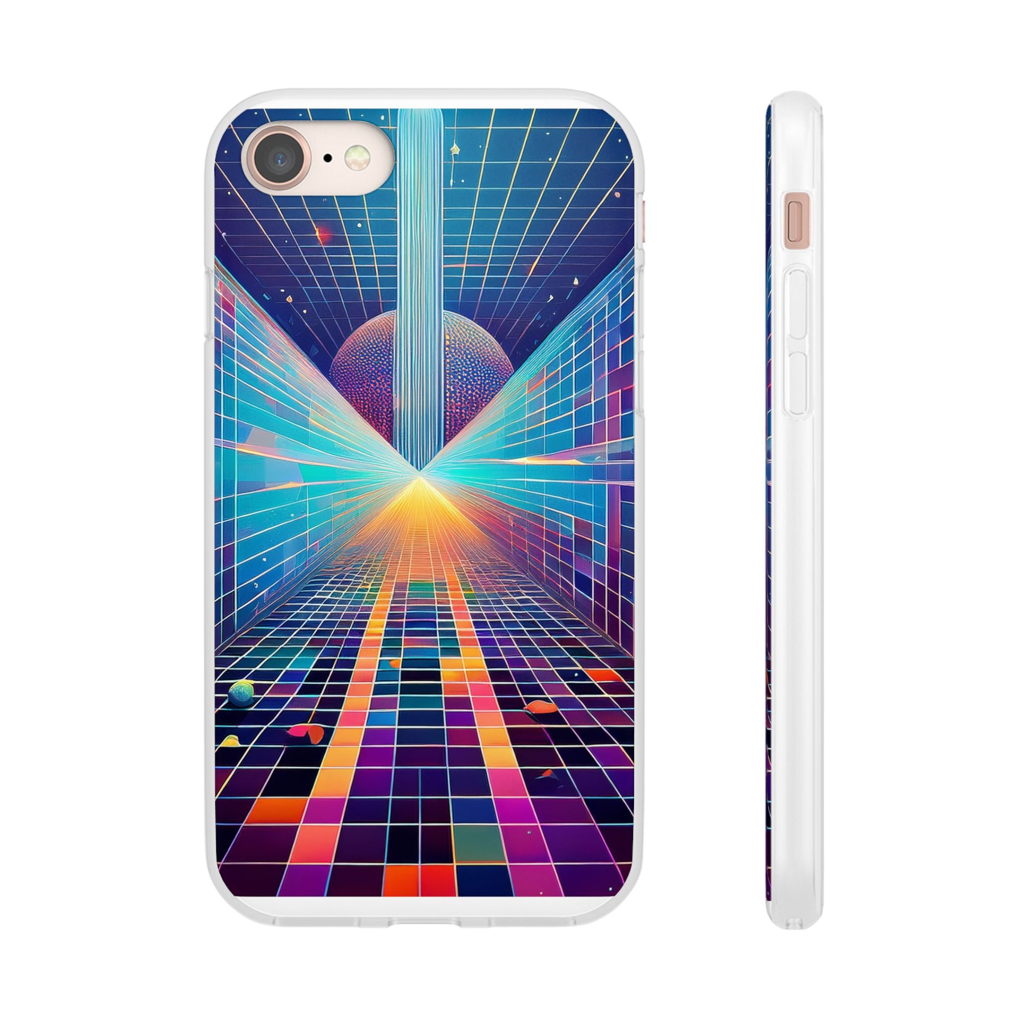 Retro Wave Phone Case — Neon Grid Sci‑Fi iPhone Cover