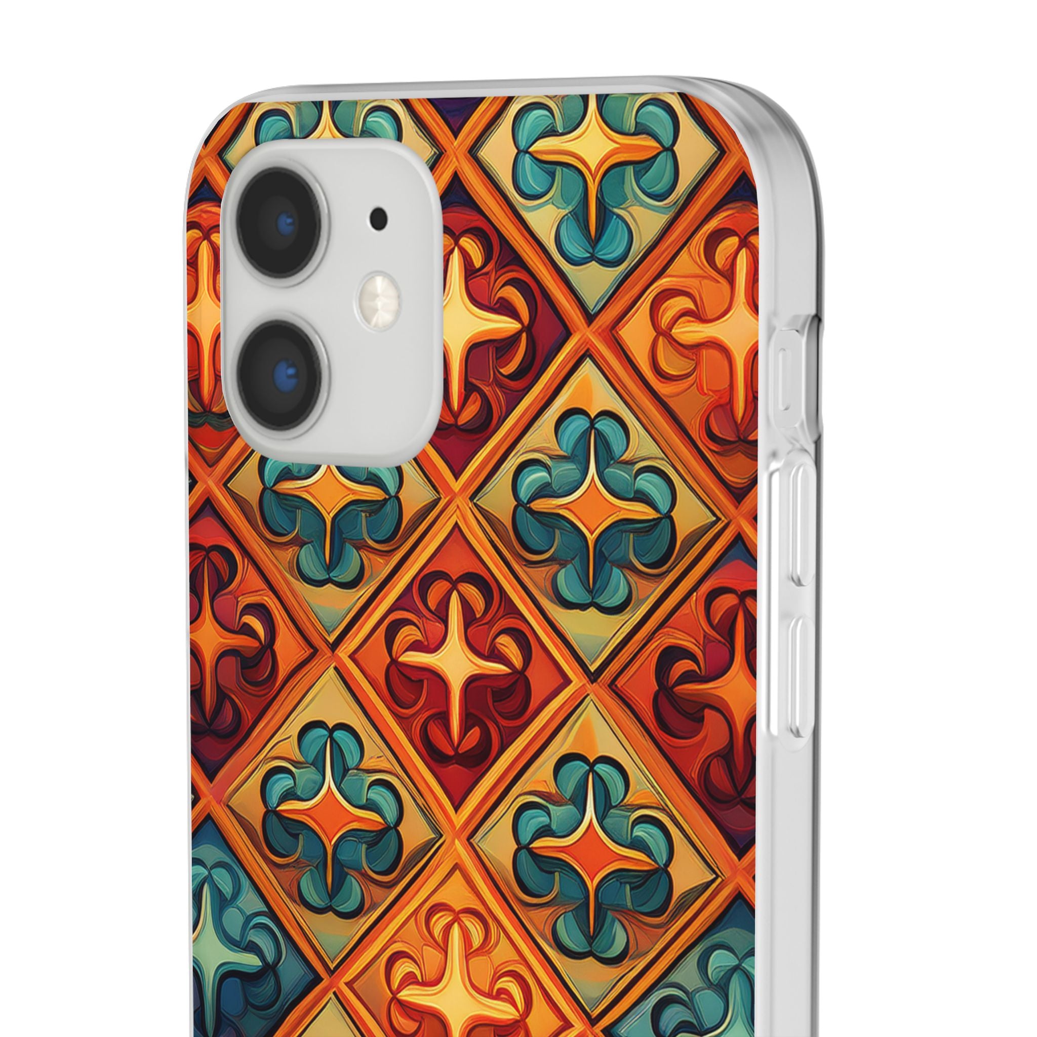 Vintage Tile Pattern Phone Case — Retro Moroccan Geometric Flexi Case
