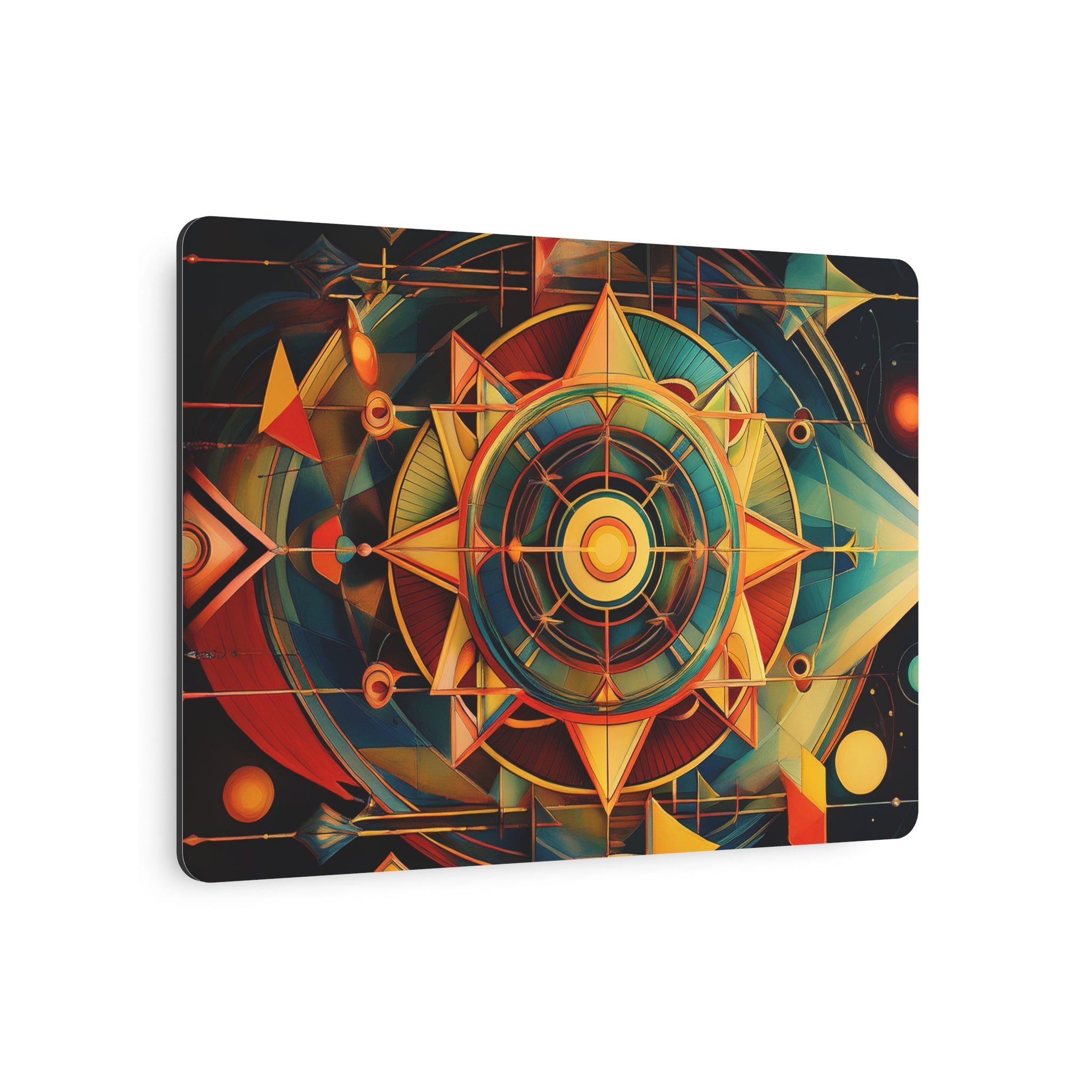Geometric Compass Metal Art Sign — Abstract Nautical Wall Decor