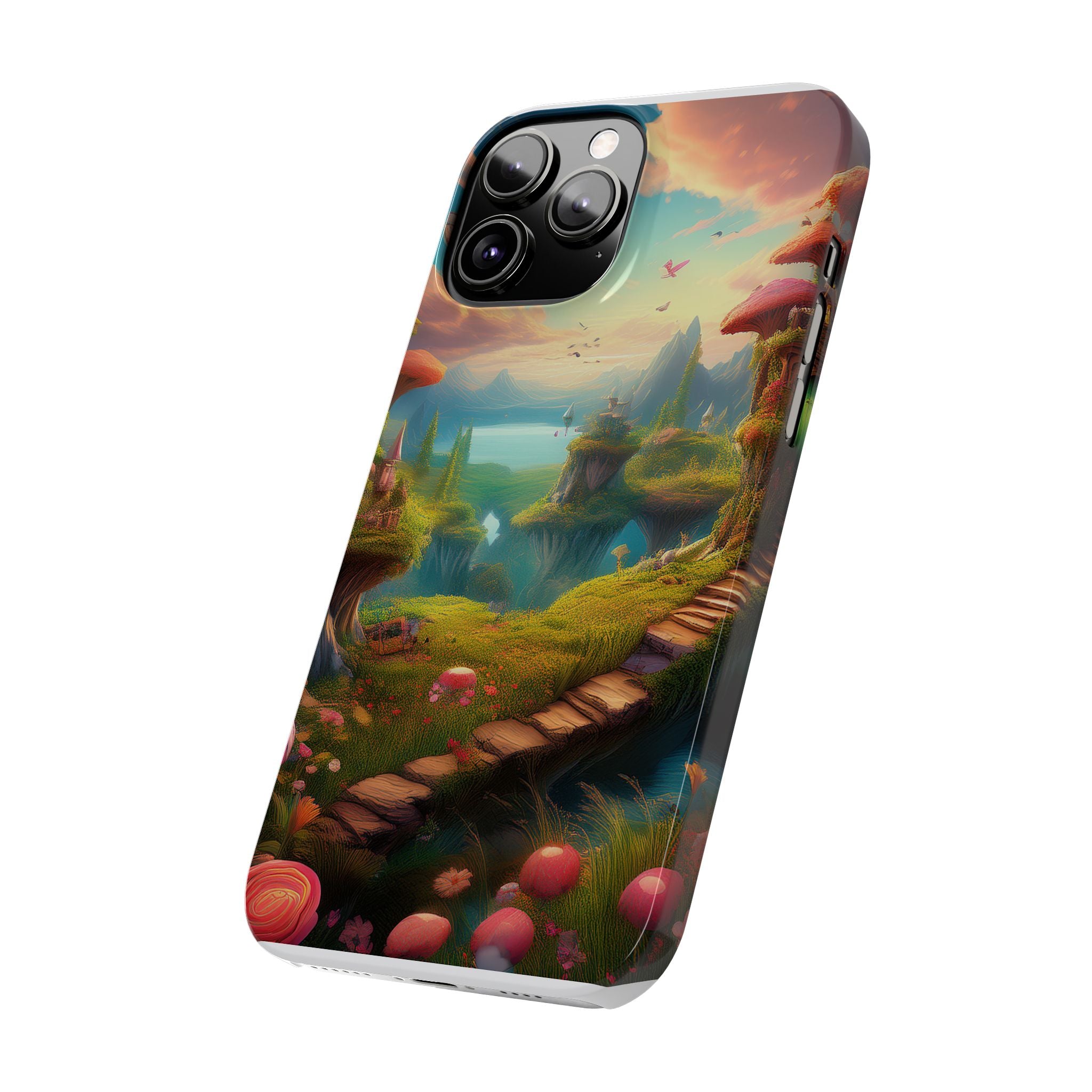 Fantasy Landscape Slim Phone Case — Enchanted Mushroom Path