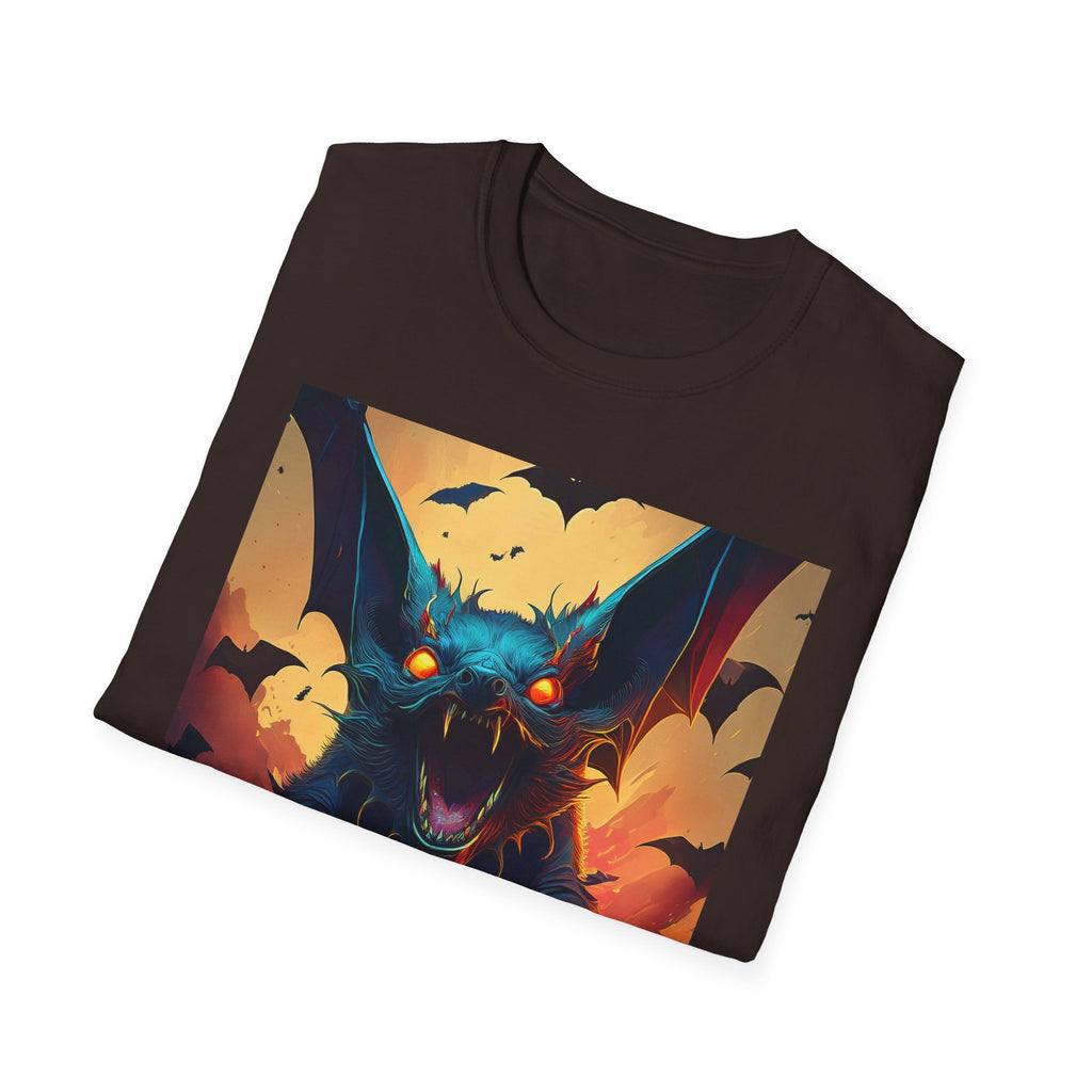 Halloween Bat Nightmare T-Shirt — Fiery Demon Bat Graphic Tee