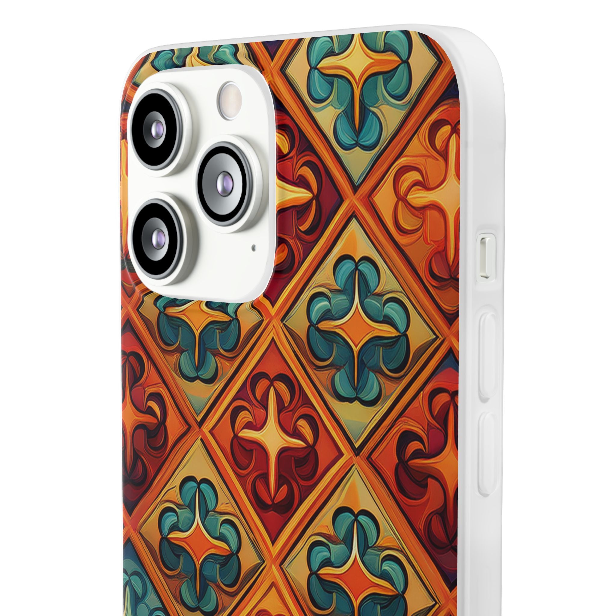 Vintage Tile Pattern Phone Case — Retro Moroccan Geometric Flexi Case